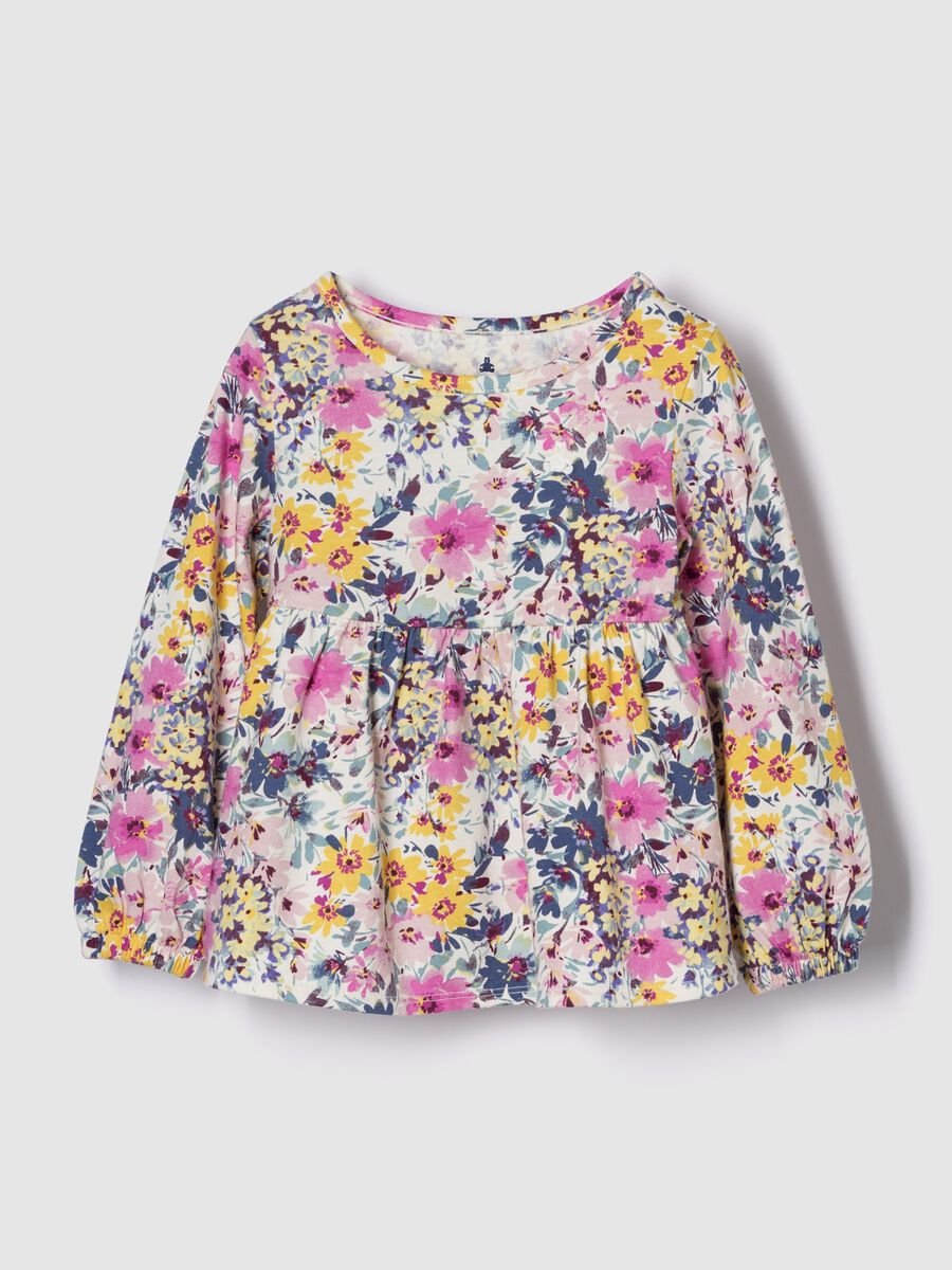 Maglia a maniche lunghe multicolor in cotone Bimba_0