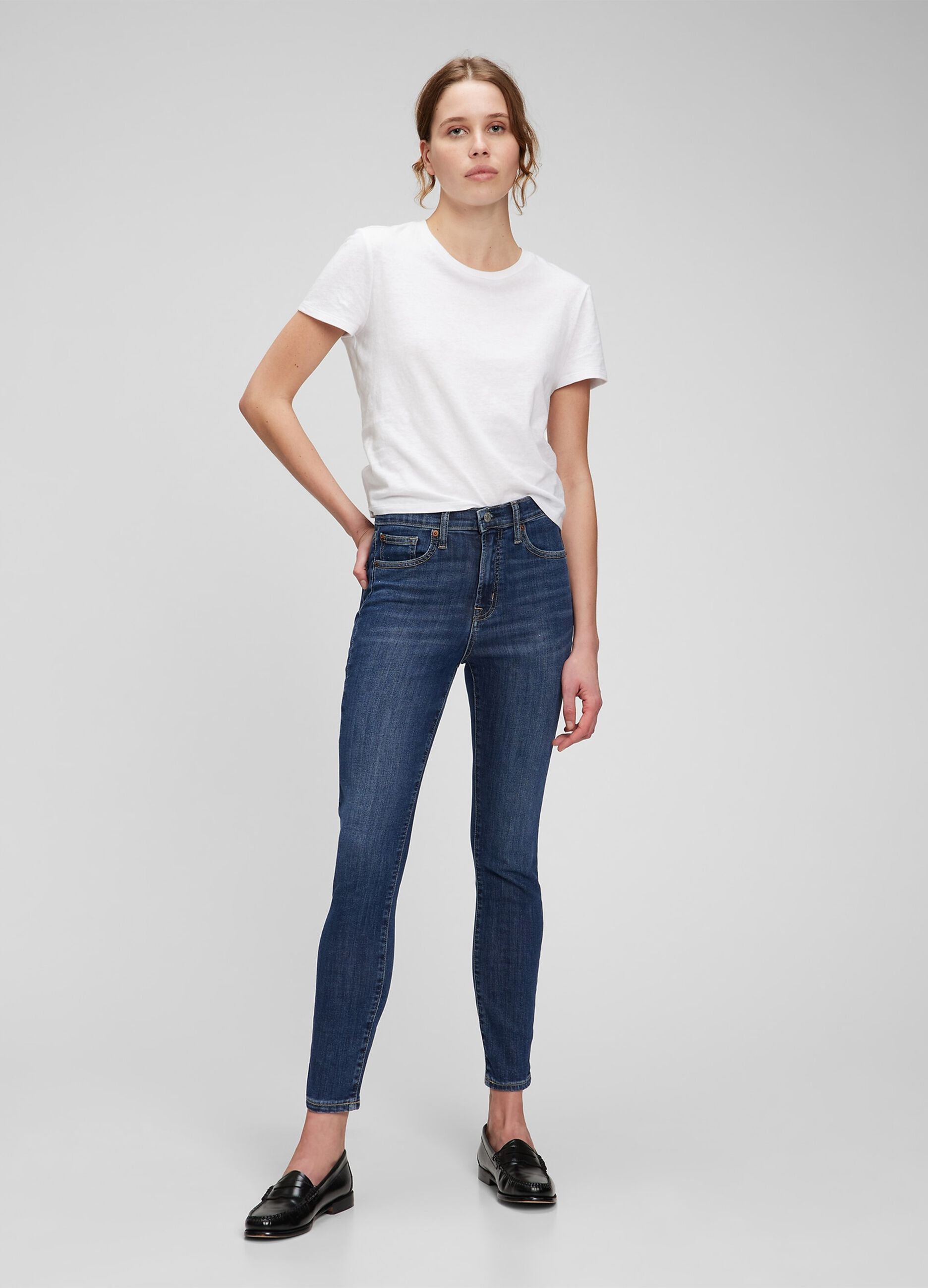 High-waist, skinny-fit stretch jeans