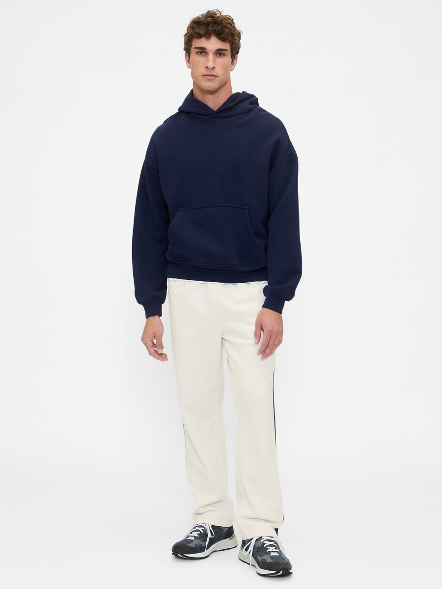 Men's White Trousers in Cotton and Polyester Blend Man_0