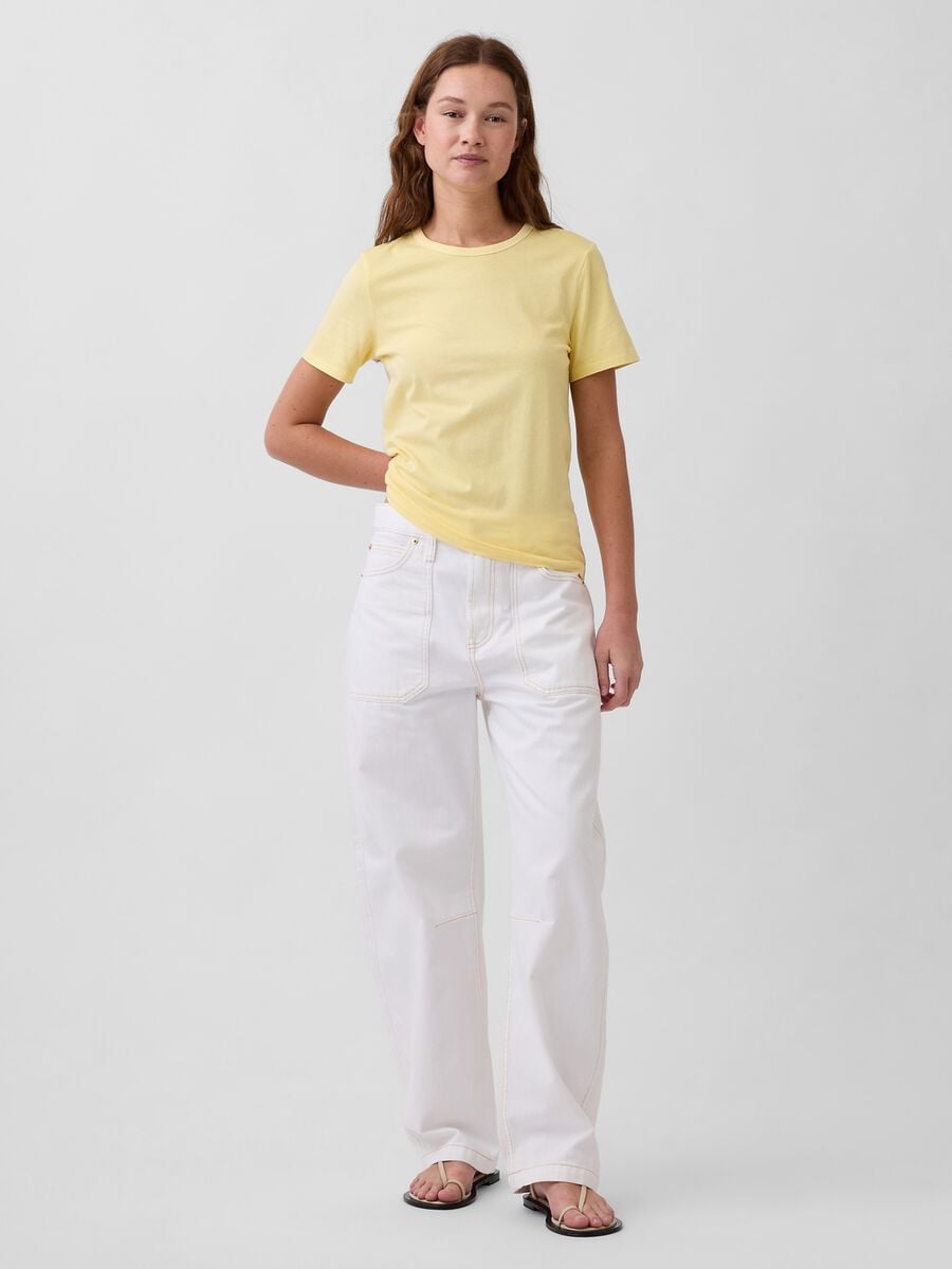 T-shirt a maniche corte in puro cotone Donna_2