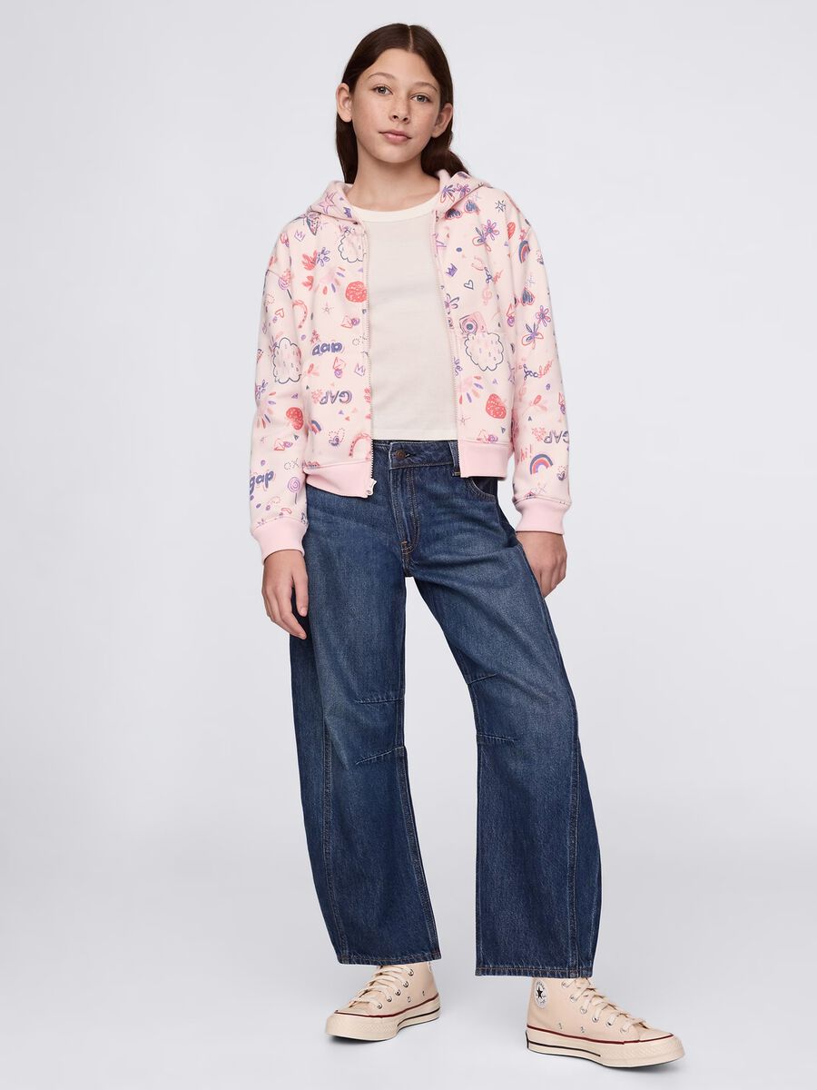 Felpa con cappuccio rosa con stampa GAP Kids Bambina_1