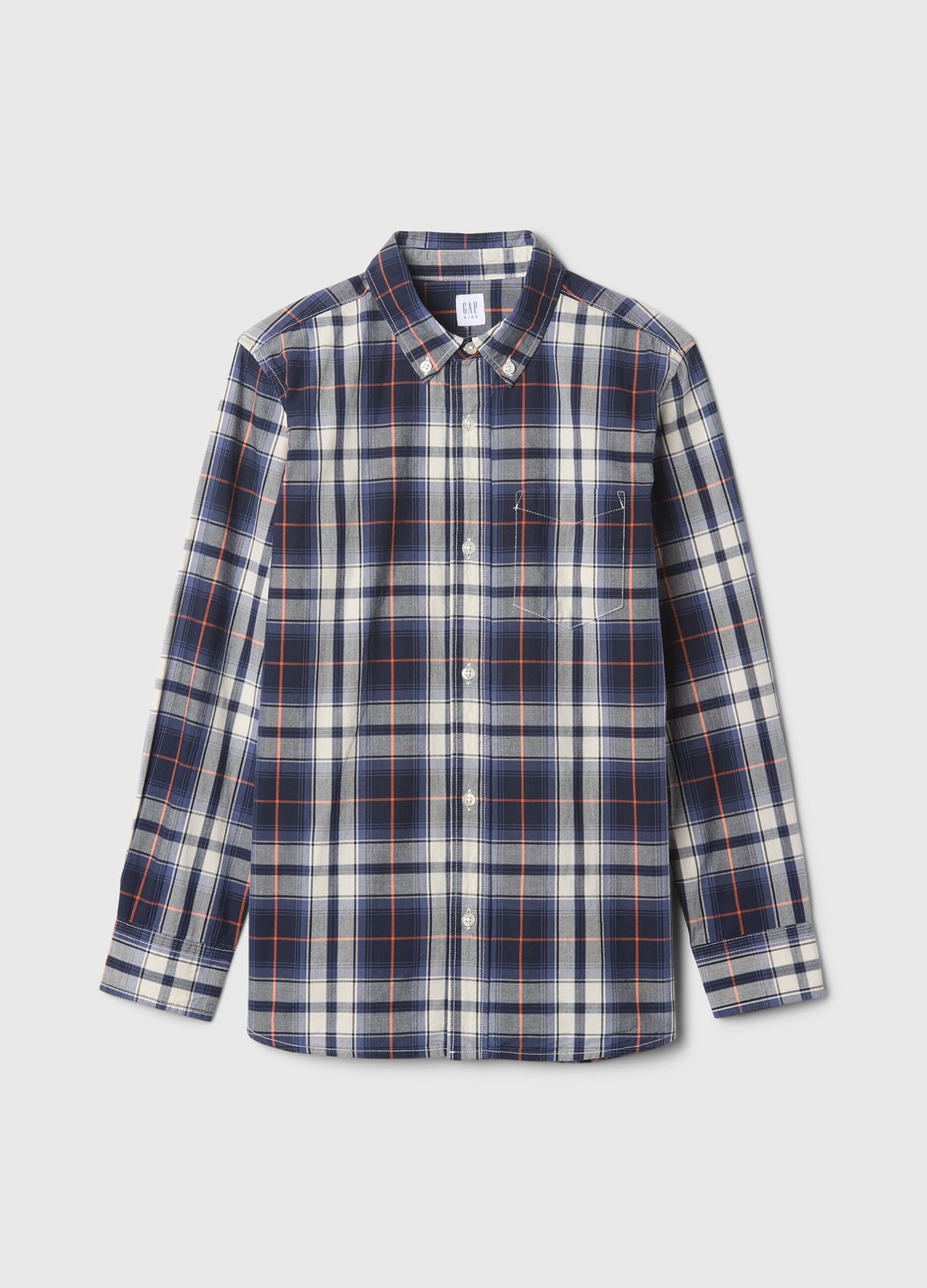 Camicia in popeline con stampa check_3