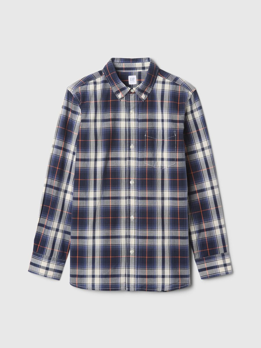 Camicia in popeline con stampa check Bambino_3
