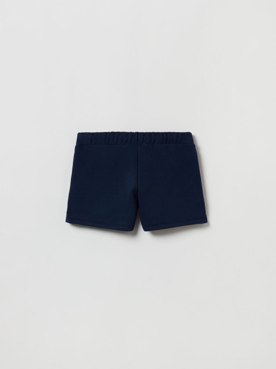 Shorts in cotone stampa logo glitter Bambina_1