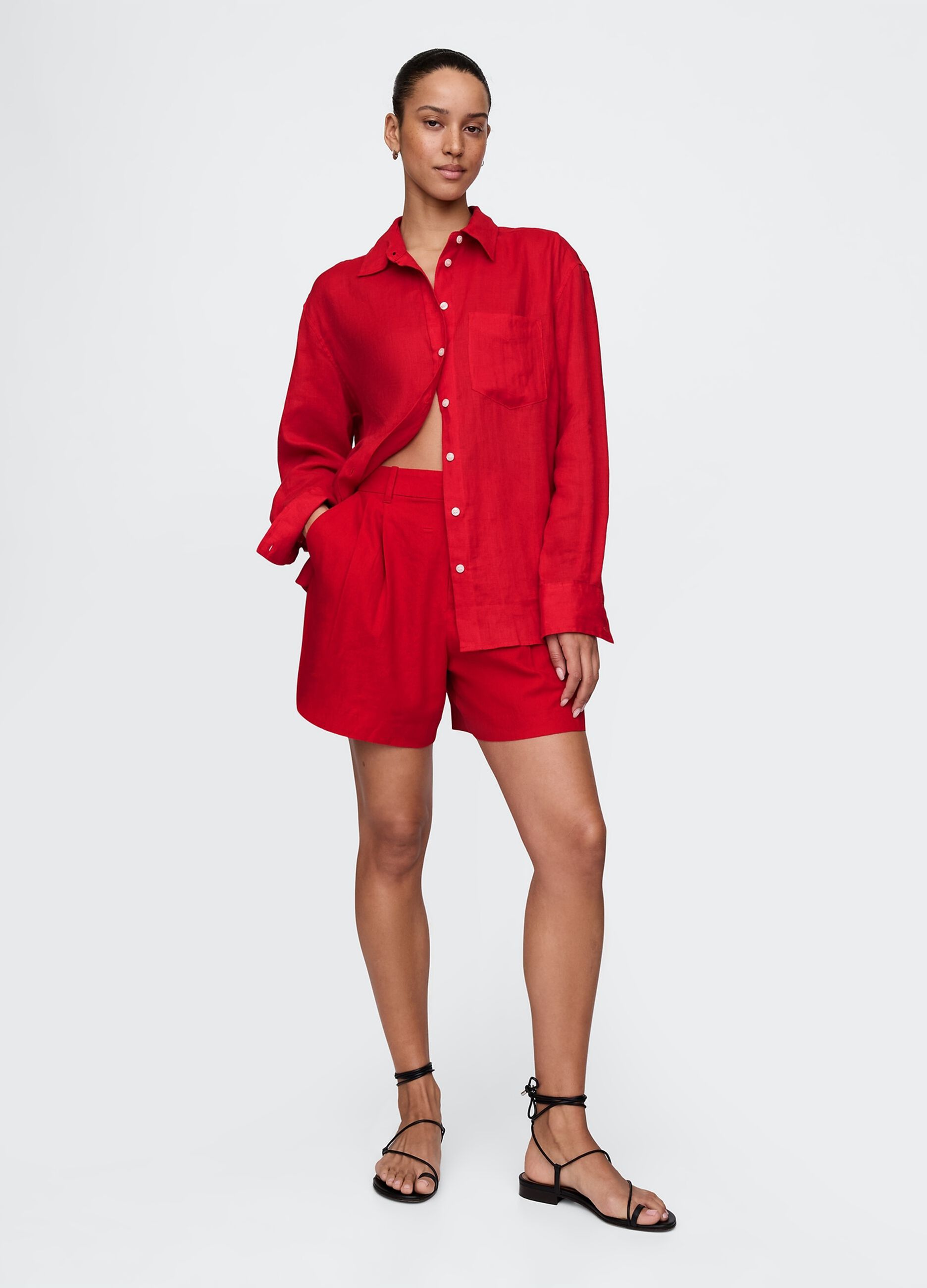 Camicia rossa in puro lino Gap_1