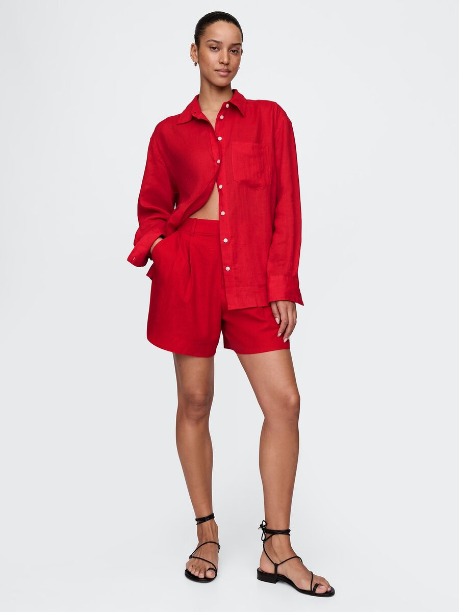 Camicia rossa in puro lino Gap Donna_1