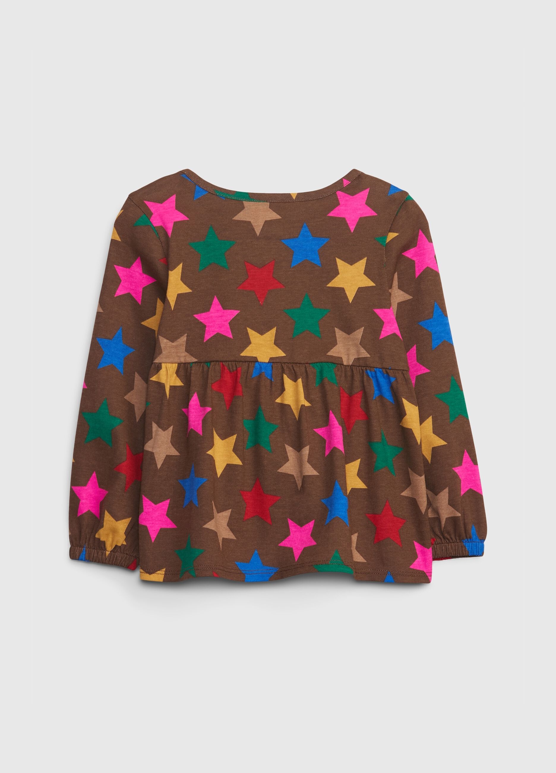 Organic cotton blouse with multicoloured star print_1