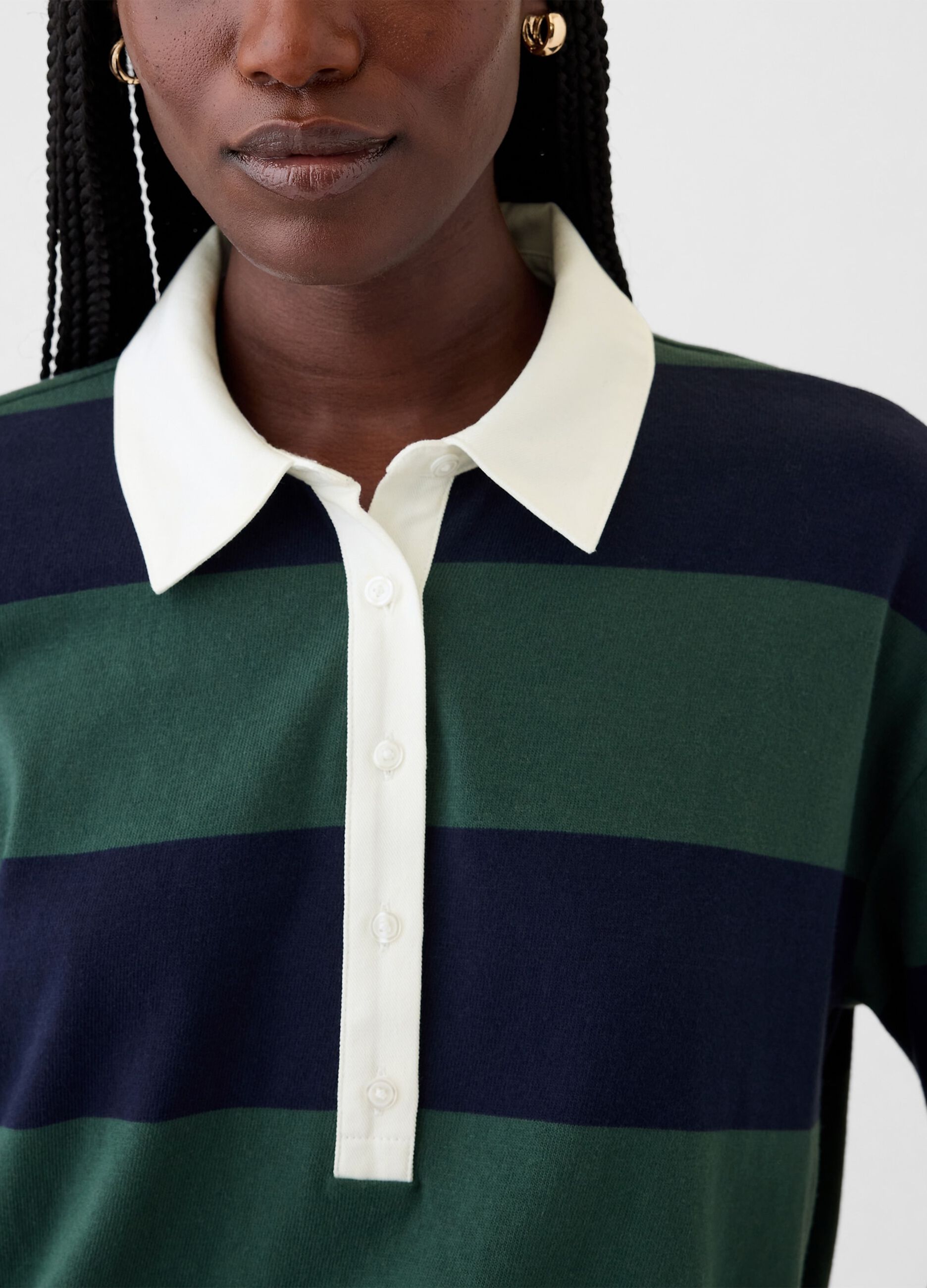 Striped polo shirt with long sleeves_3