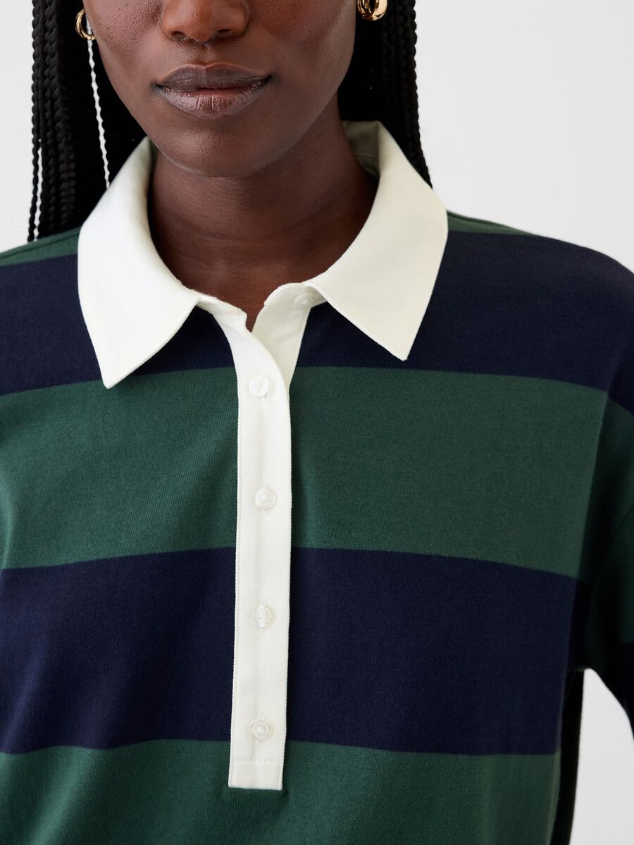 Polo a righe con maniche lunghe Donna_3