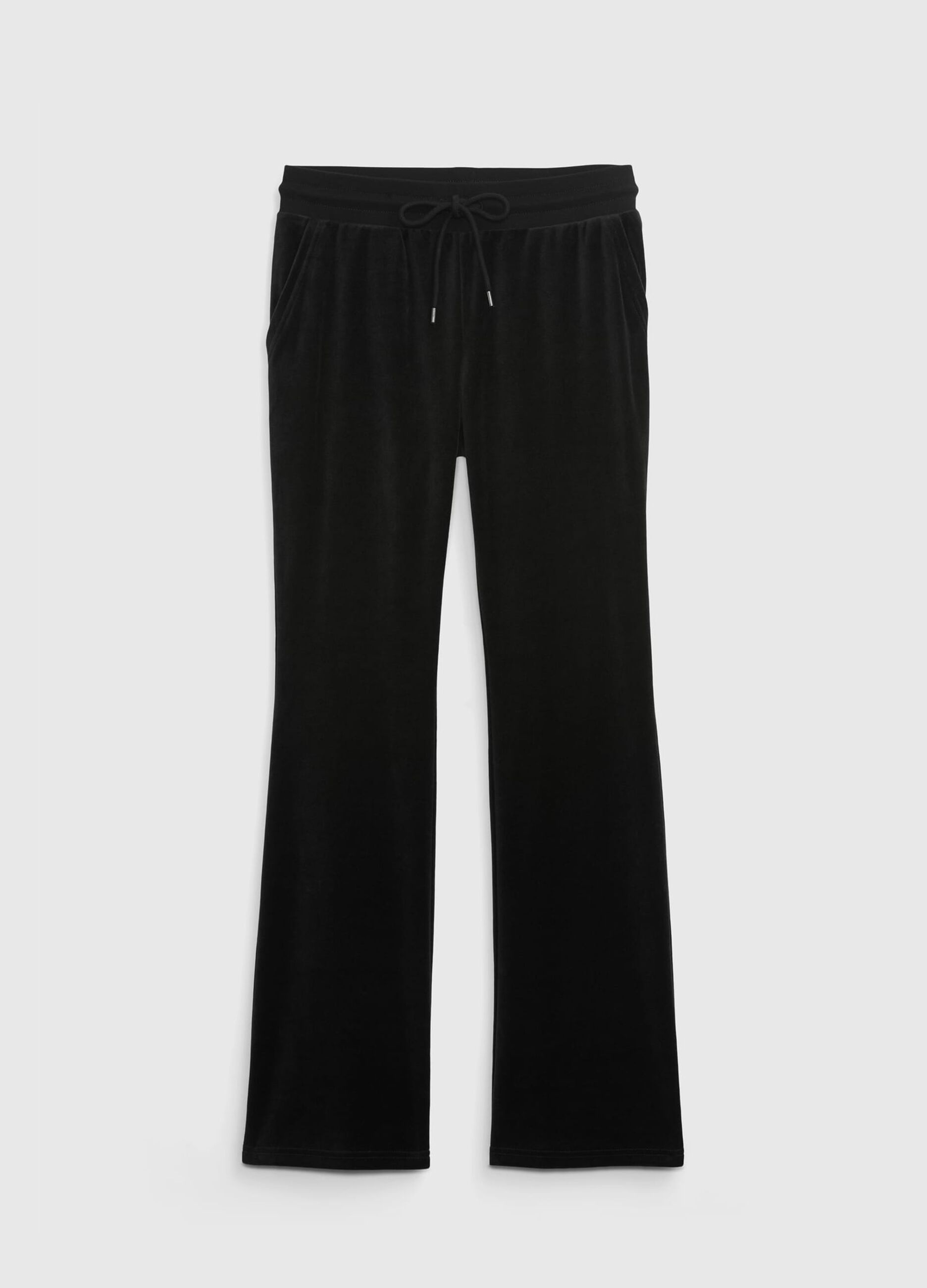 Flare-fit velour trousers