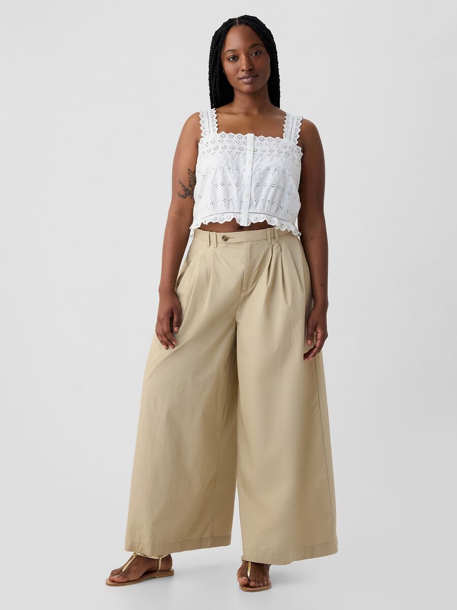 GAP x DÔEN Pantalone a vita alta con pinces Donna_0
