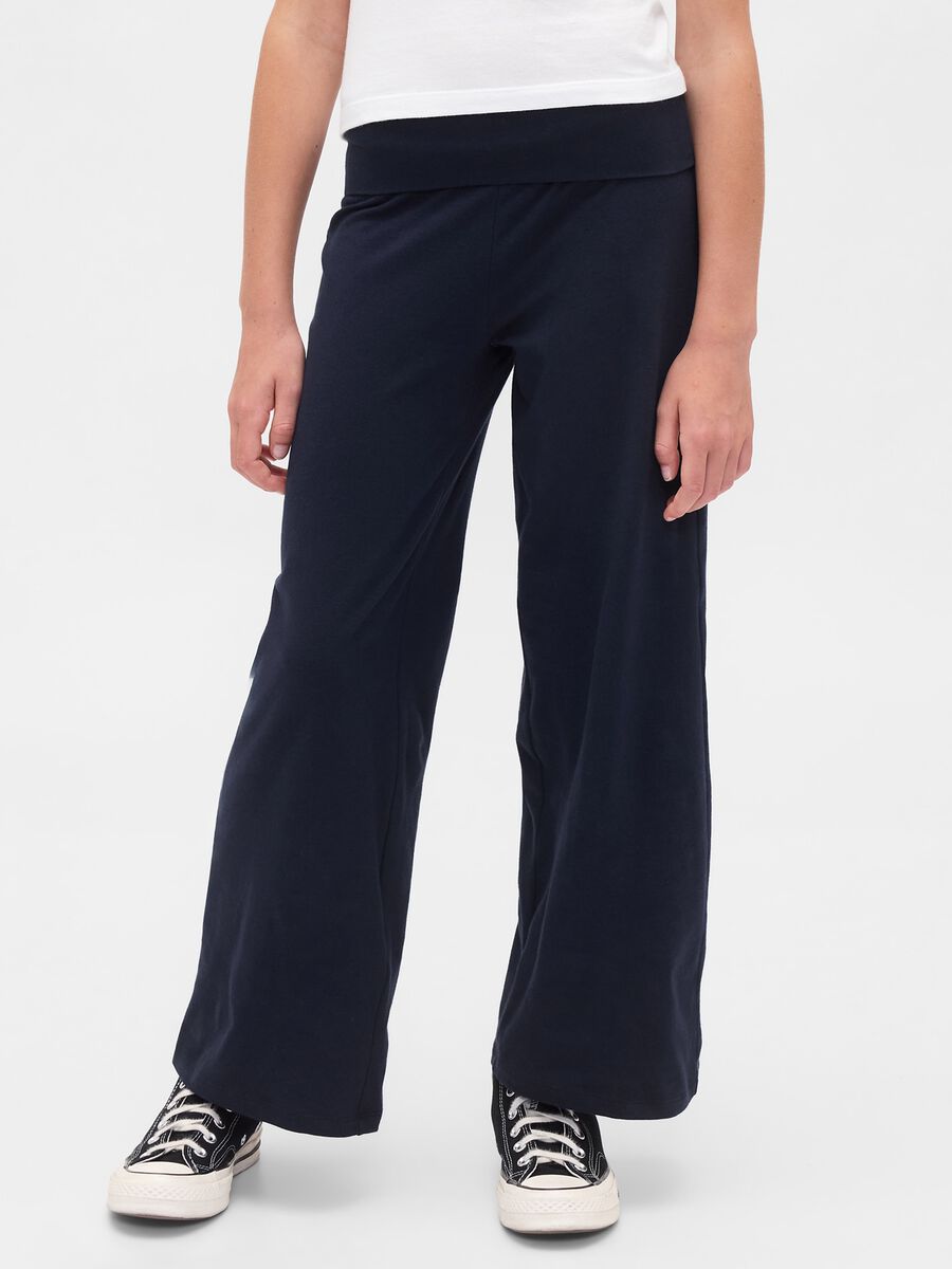 Blue stretchy leggings for girls Girl_1
