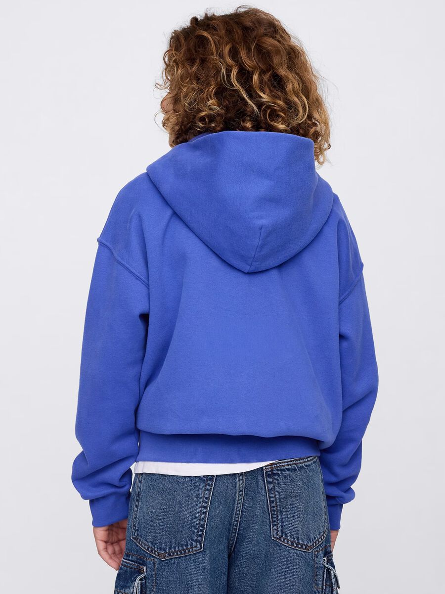 Felpa con cappuccio blu in puro cotone GAP Kids Bambino_2