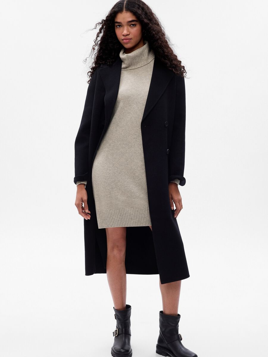 Abito corto oversize con collo alto Donna_0