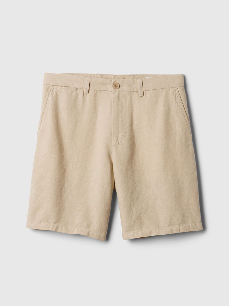 Relaxed-fit Bermuda shorts in cotton and linen Man_4