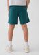 Kid's regular fit green cotton blend shorts_2