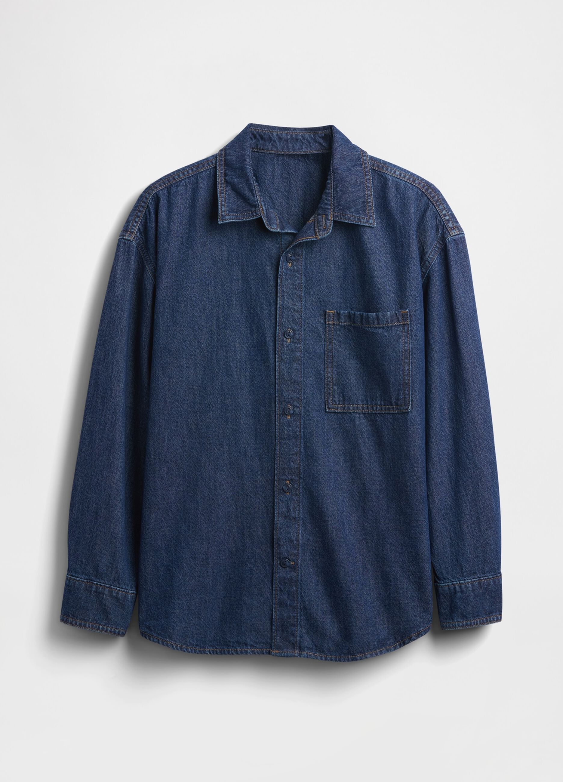Long-sleeved denim shirt_3