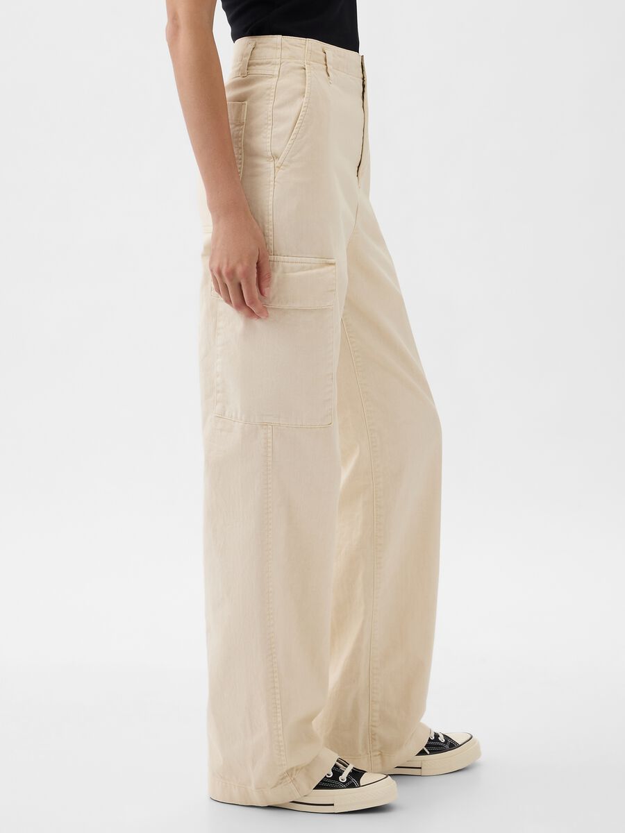 Loose-fit cargo trousers in cotton Woman_2
