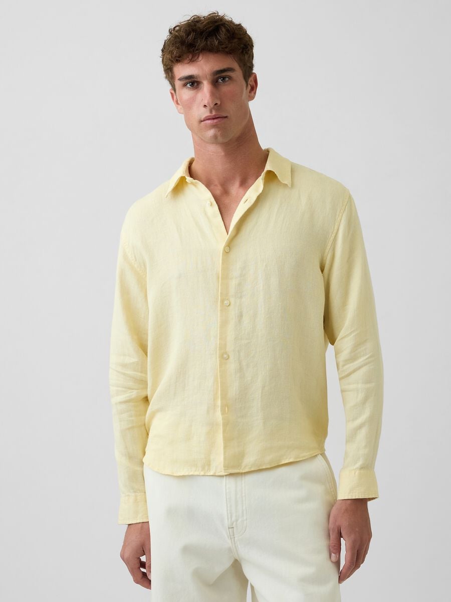 Camicia in puro lino Uomo_0