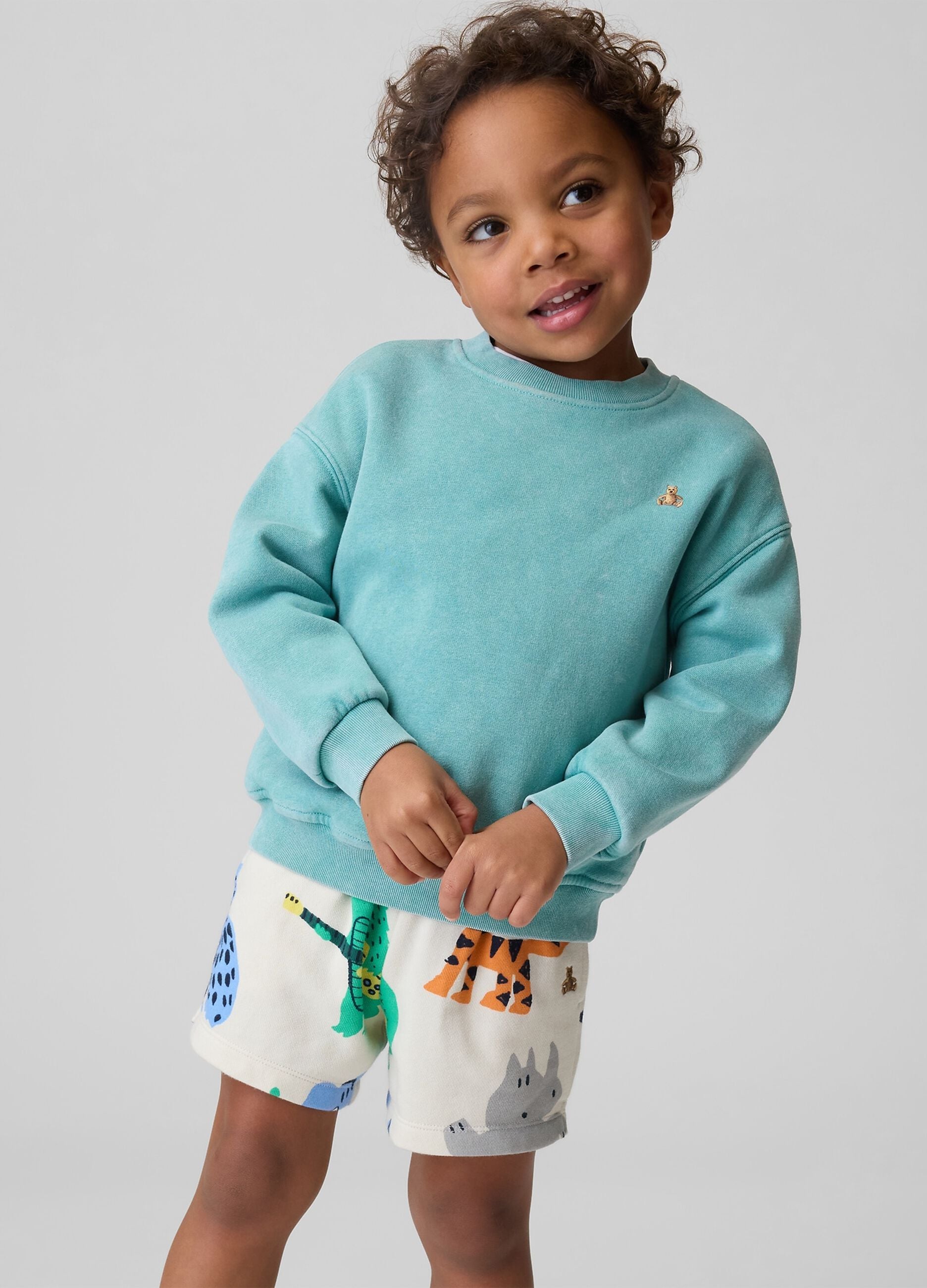 Shorts in misto cotone con stampa