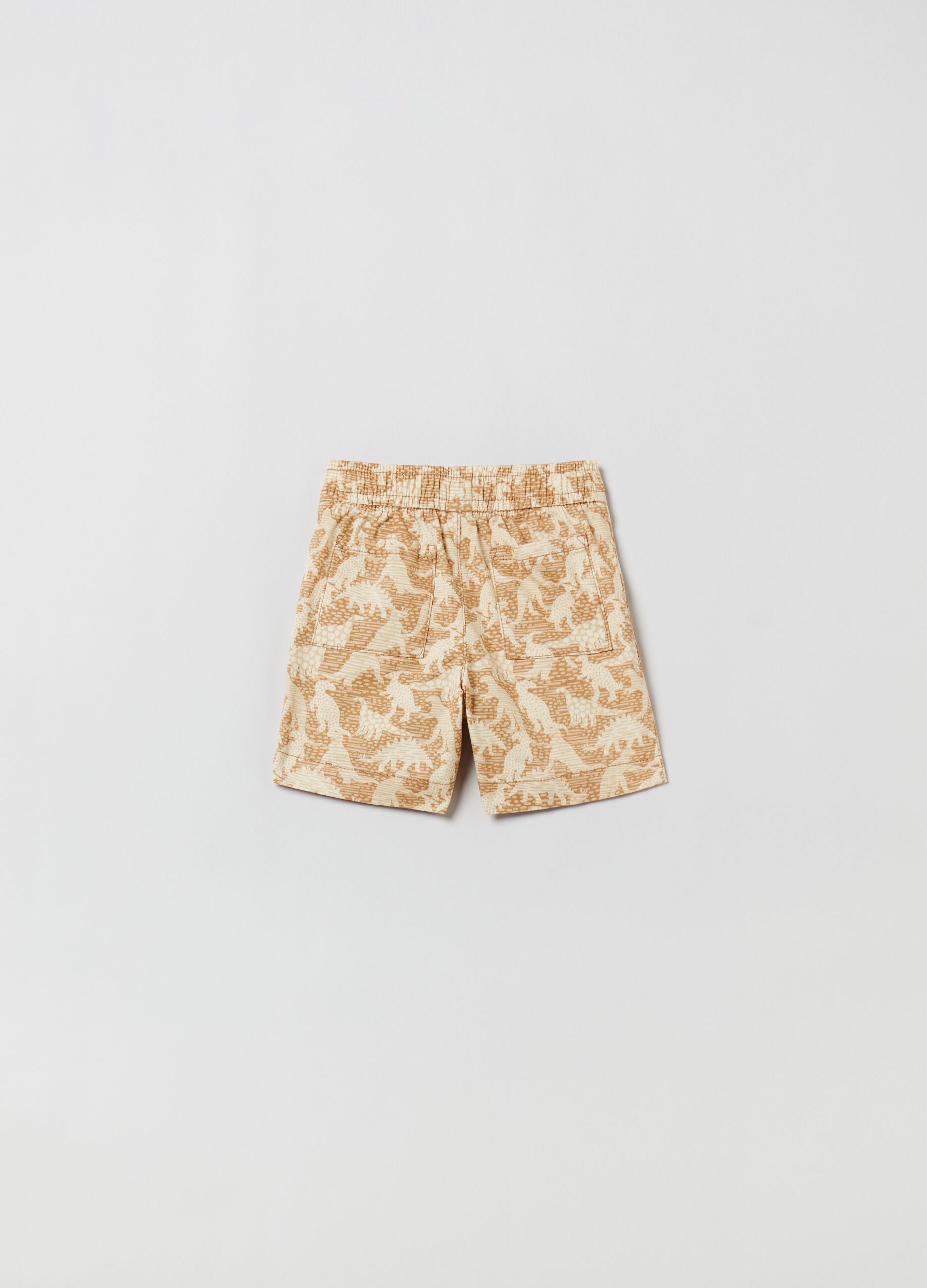 Bermuda shorts with drawstring and dinosaur print_1