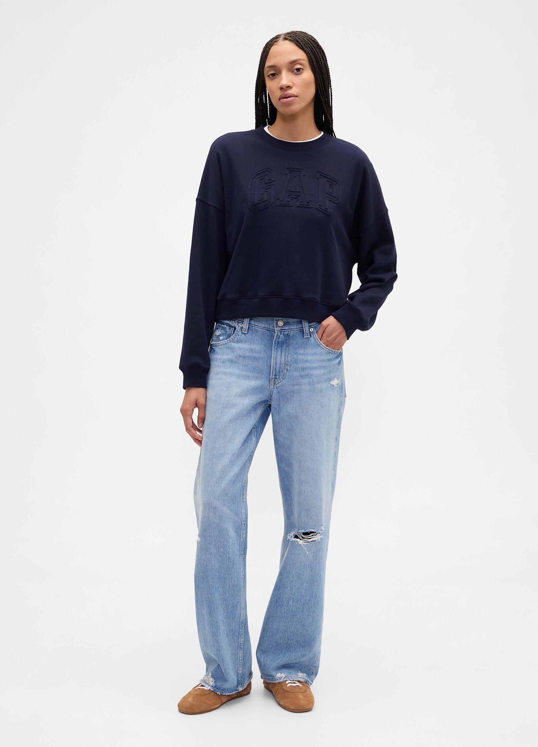 Blue Crew Neck Sweatshirt