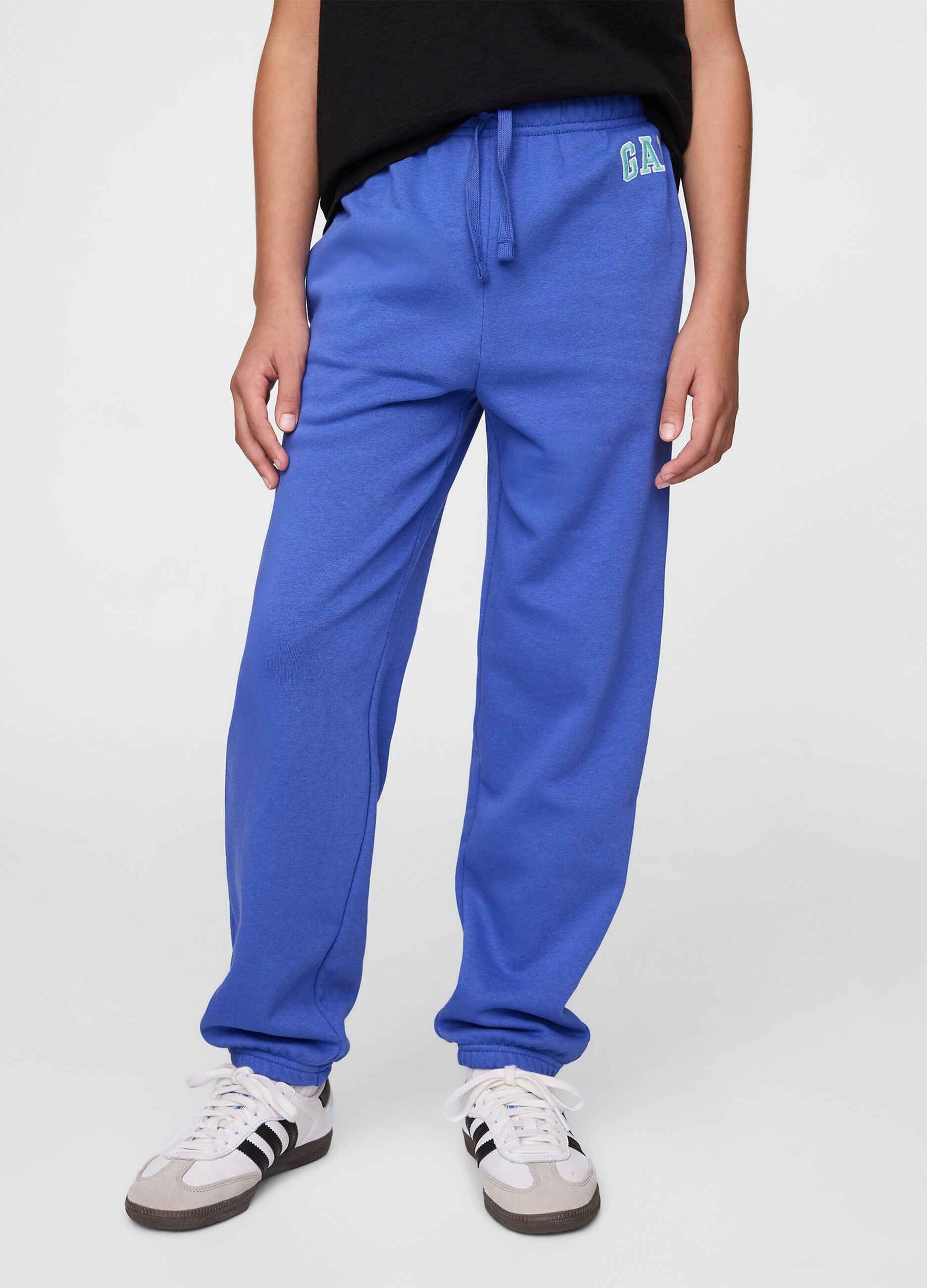 Pantaloni jogger blu in misto cotone_1