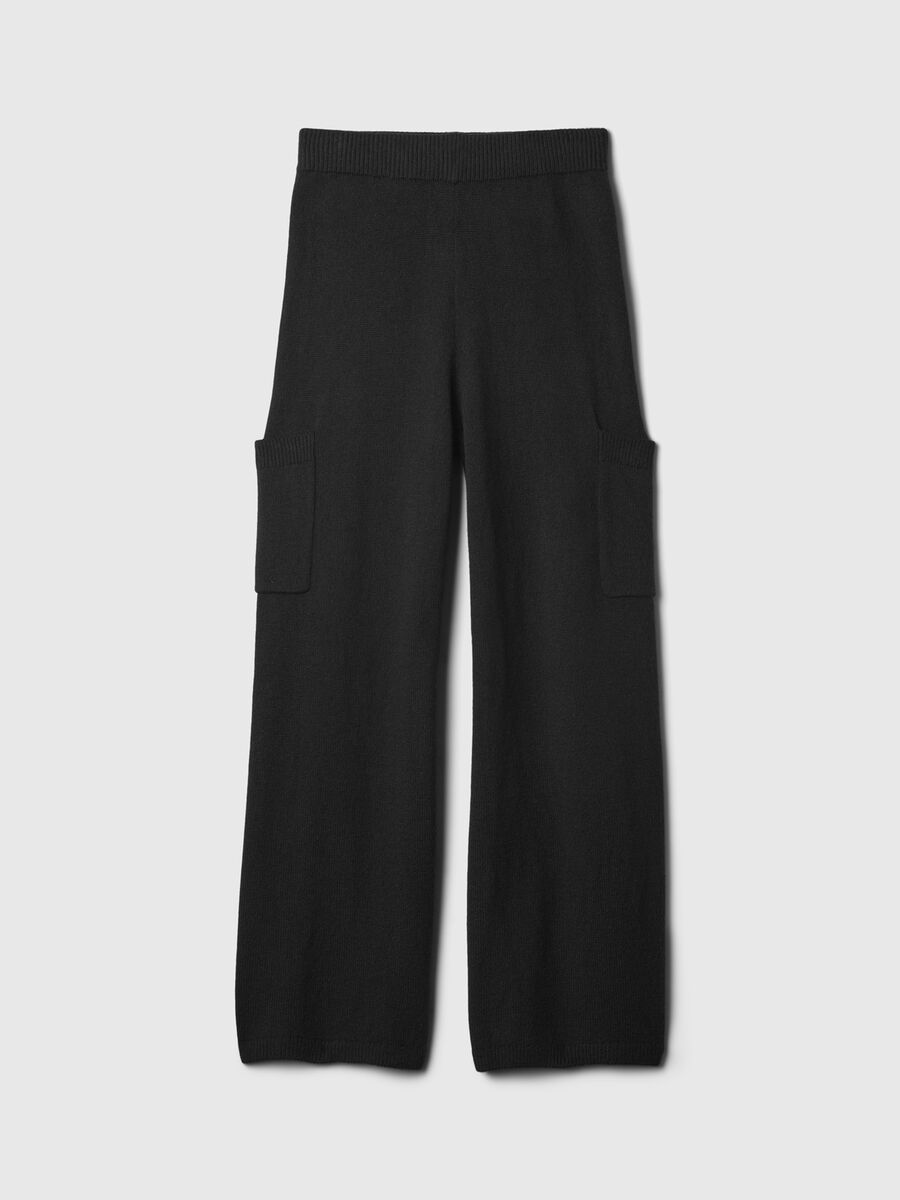Pantalone a gamba larga in maglia Bambina_4