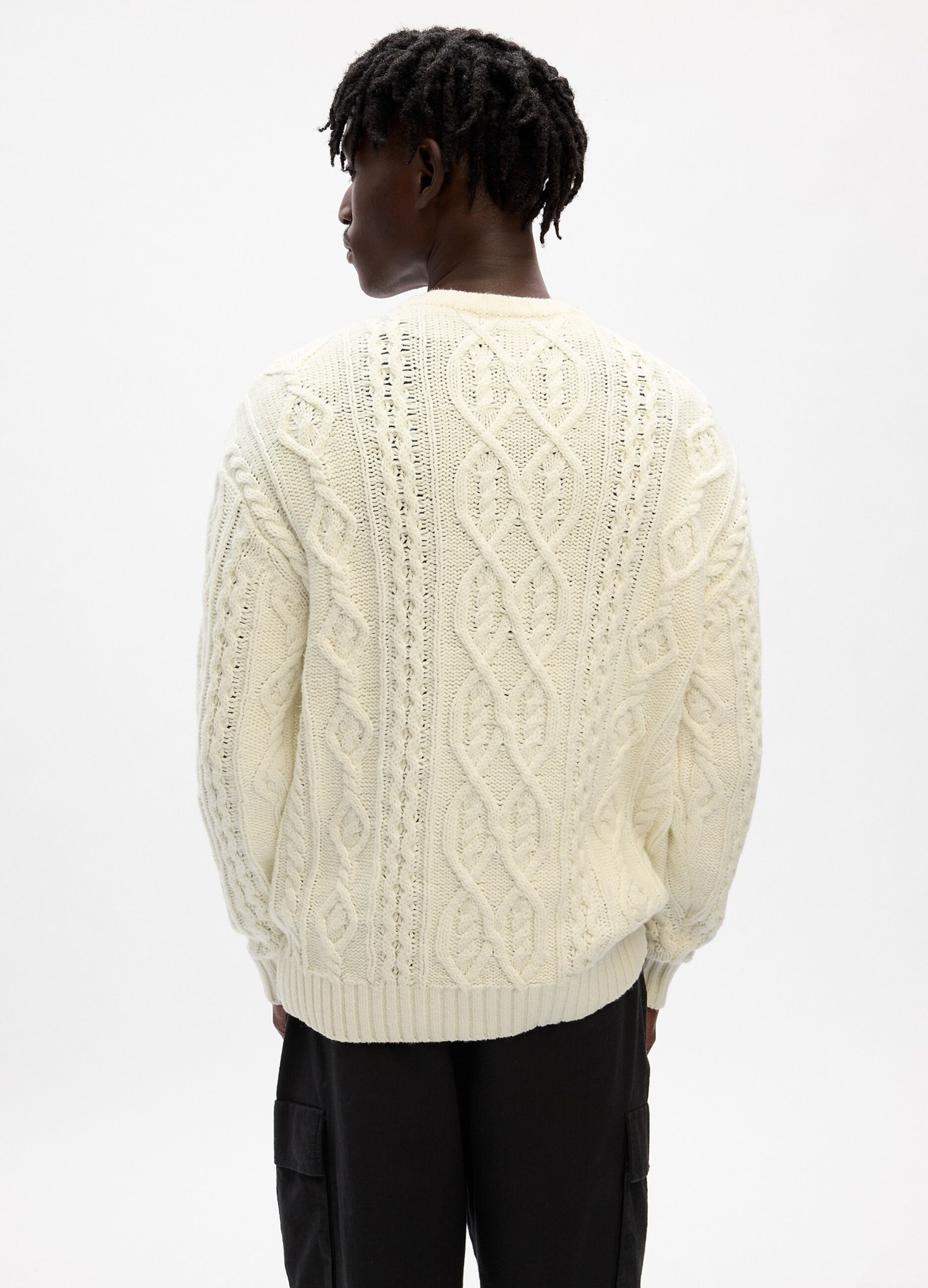 Pullover with woven design_2