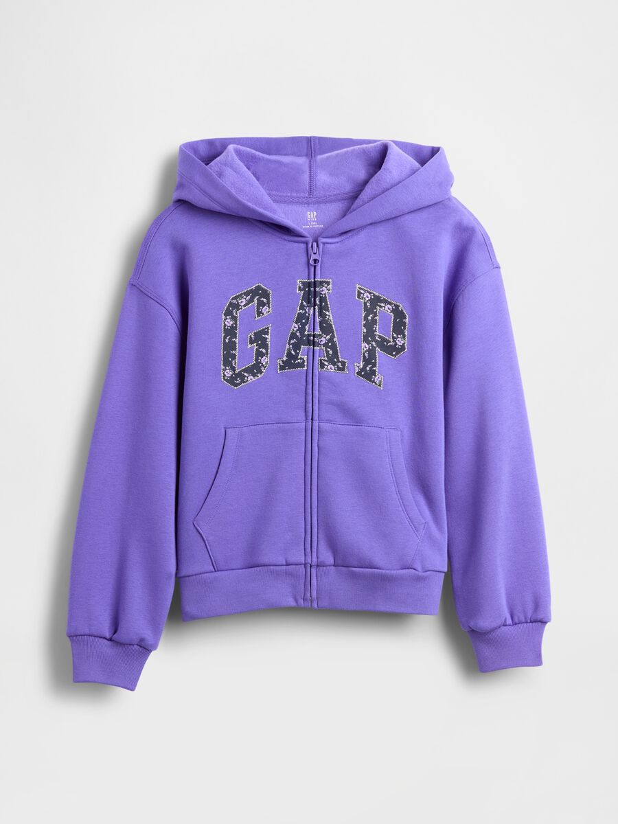 Felpa viola con cappuccio Bambina_3