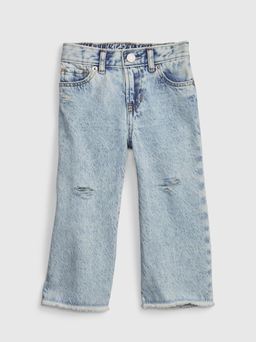 Wide-leg jeans with acid wash treatment Newborn Boy_0