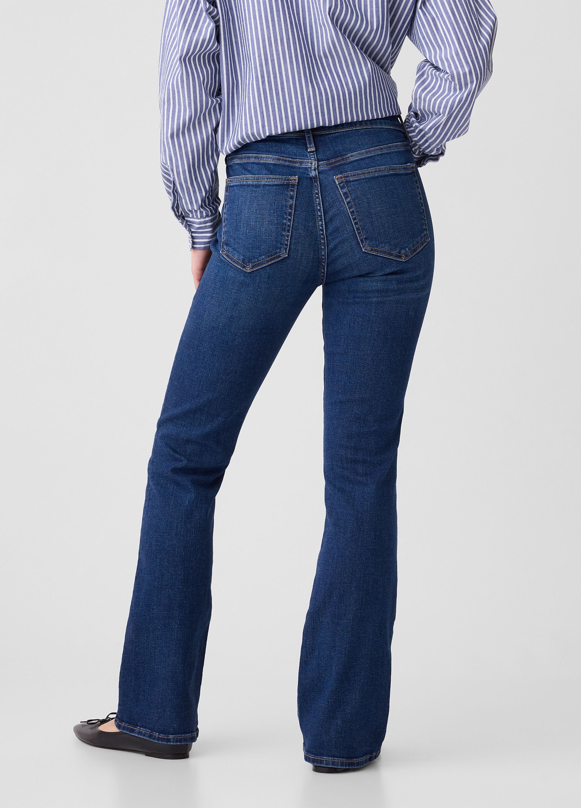Jeans bootcut flare fit a vita alta_2