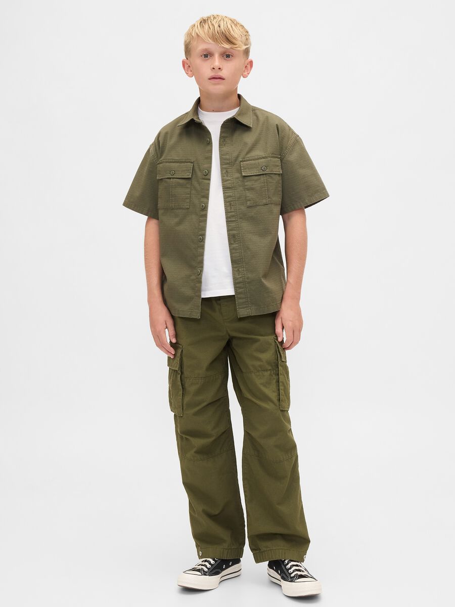 Green cargo trousers for boys Boy_0