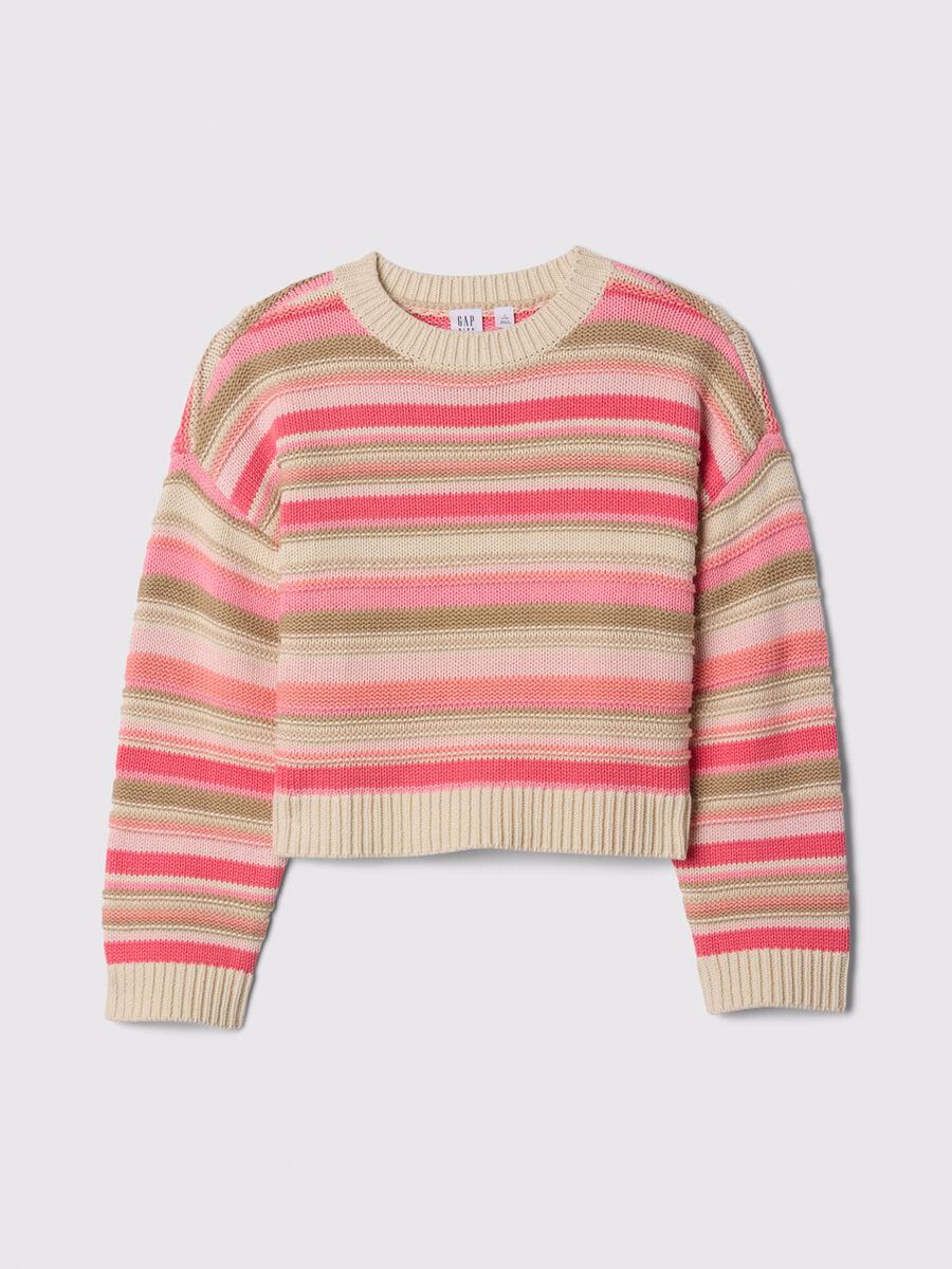Multicolour Stripe Cotton Jumper Girl_3