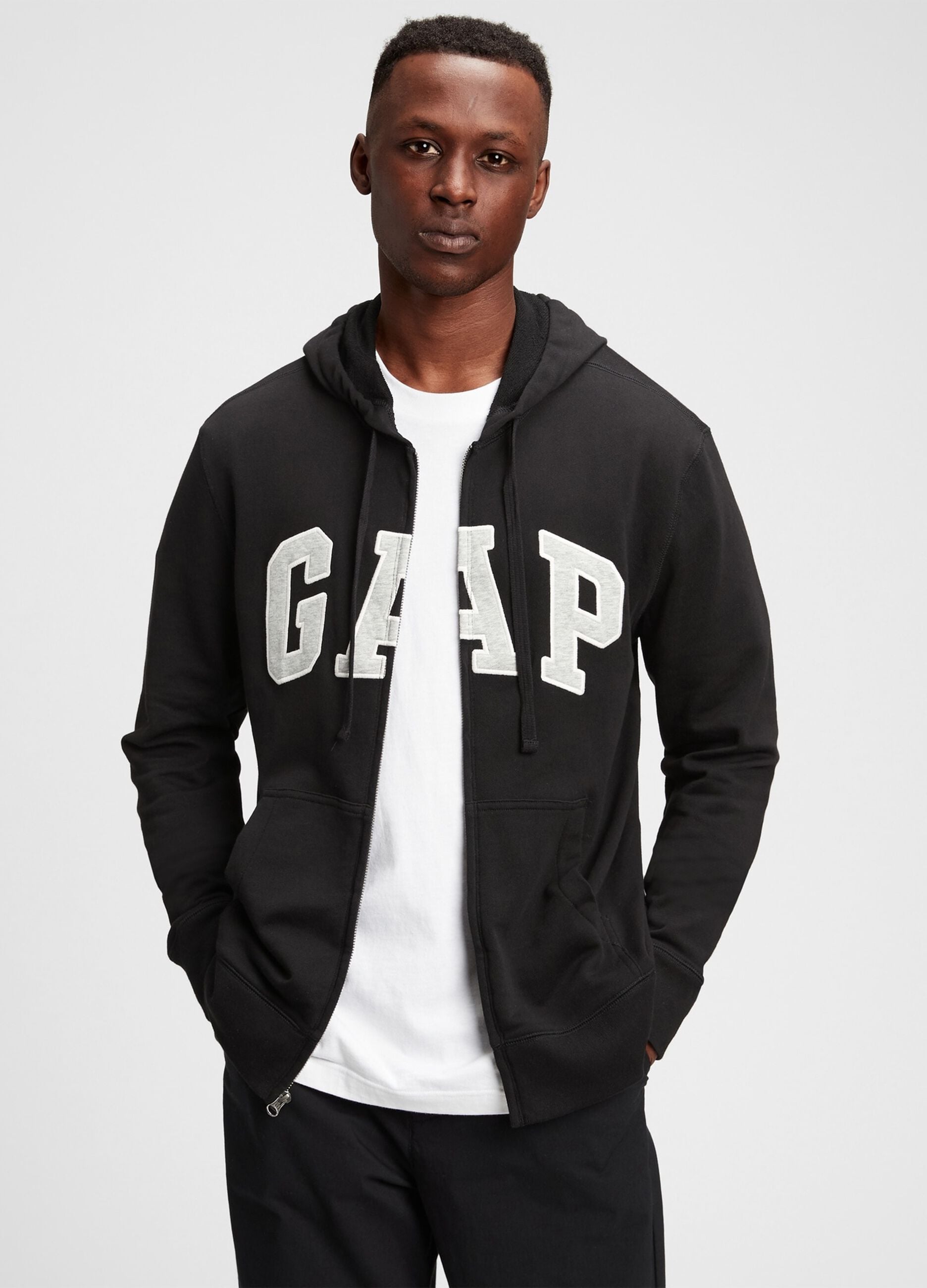 Full-zip in French Terry con cappuccio e logo GAP