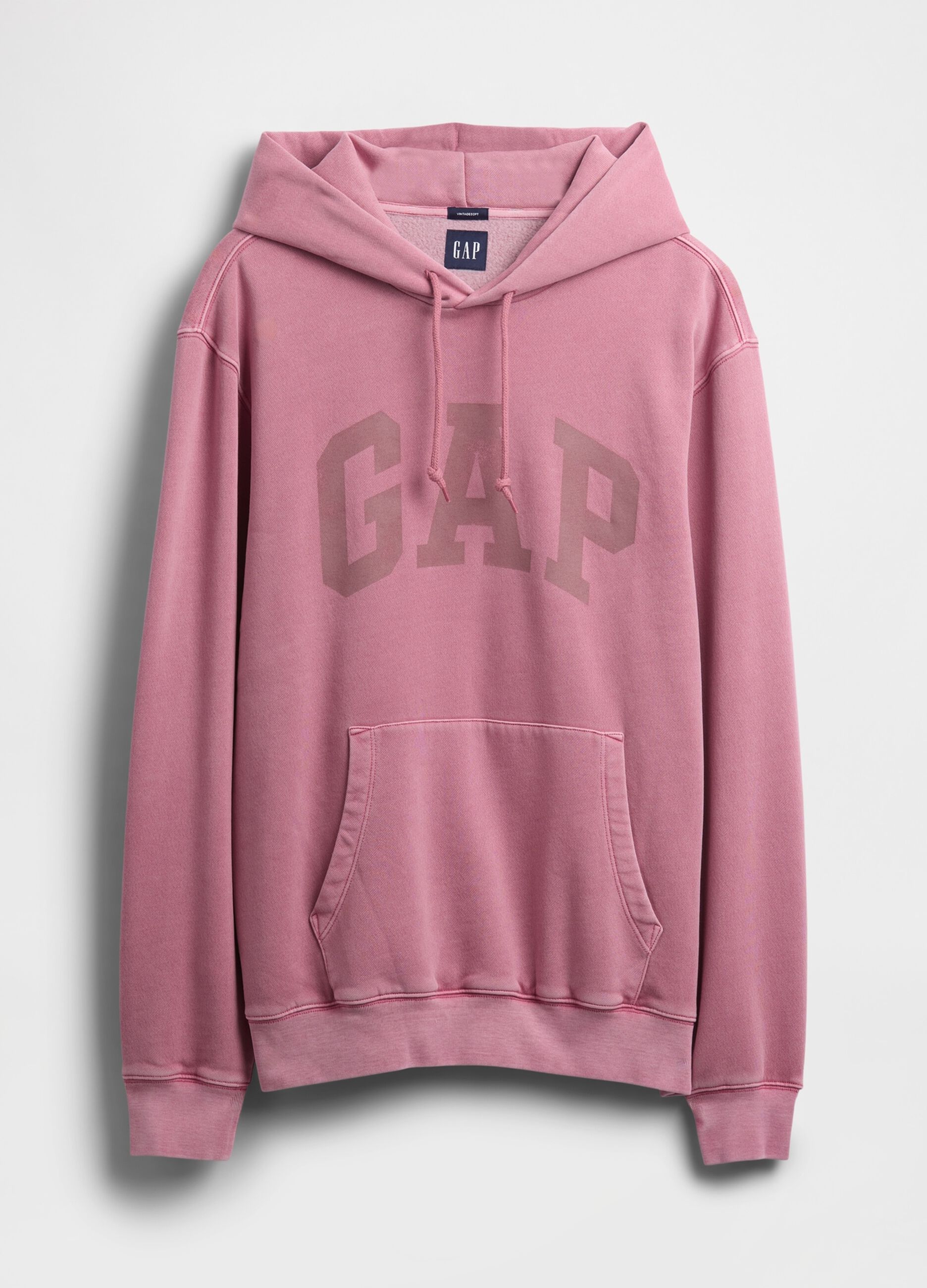 Felpa rosa con cappuccio e tasca a marsupio_5