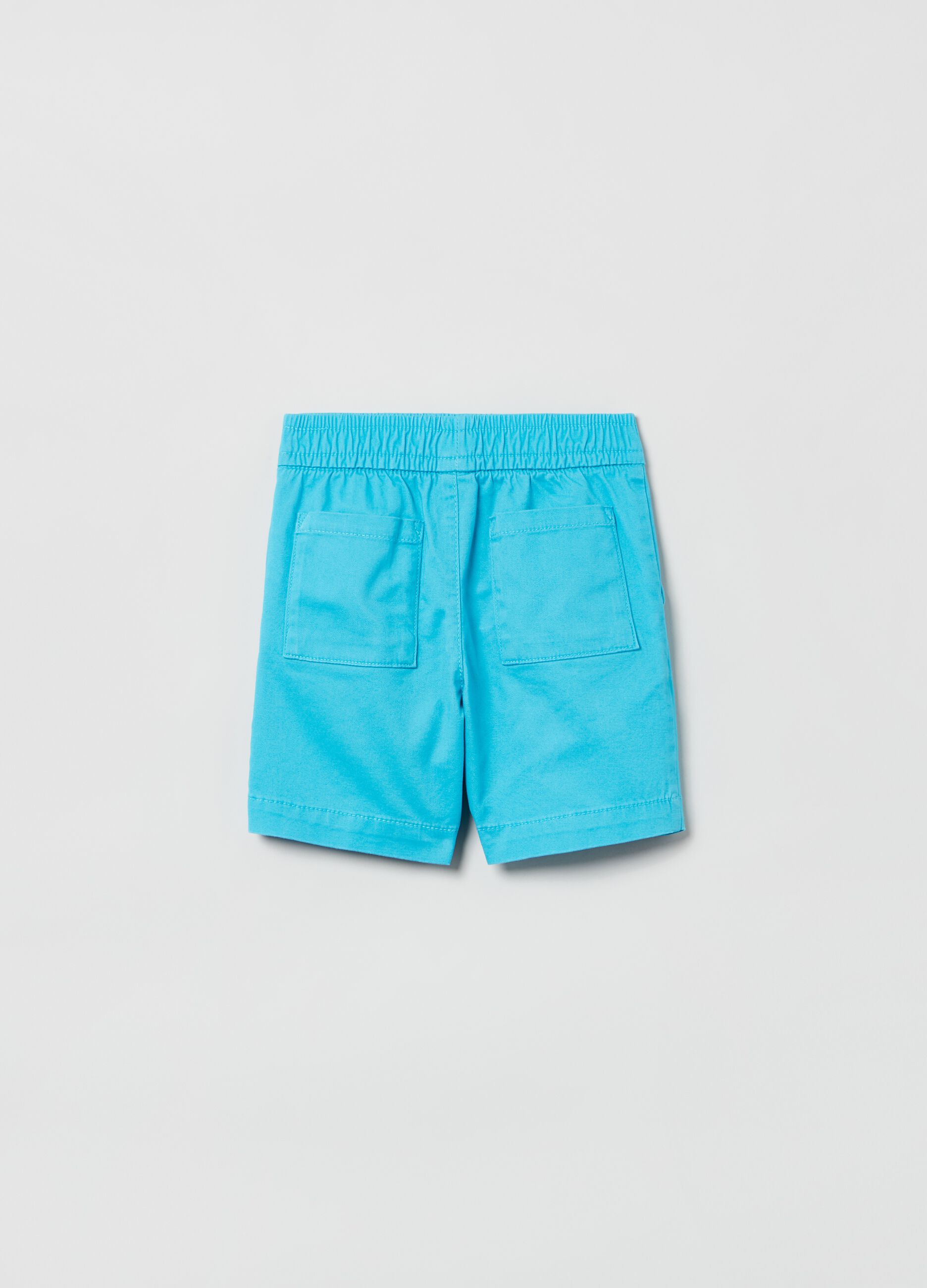 Solid colour Bermuda shorts with drawstring_1