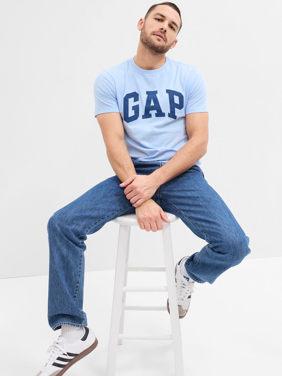 T-shirt in cotone con stampa logo Uomo_0