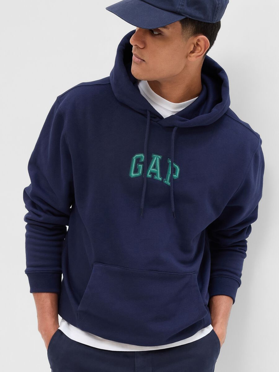 Hoodie with embroidered logo Man_0
