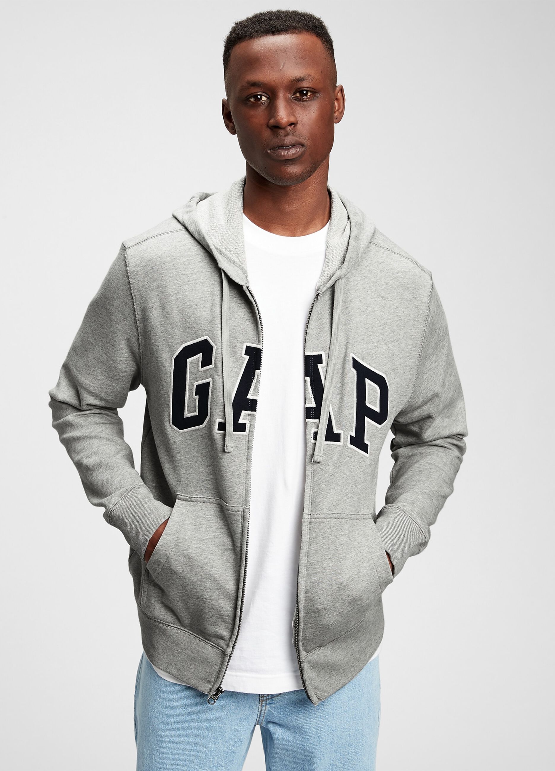 Full-zip in French Terry con cappuccio