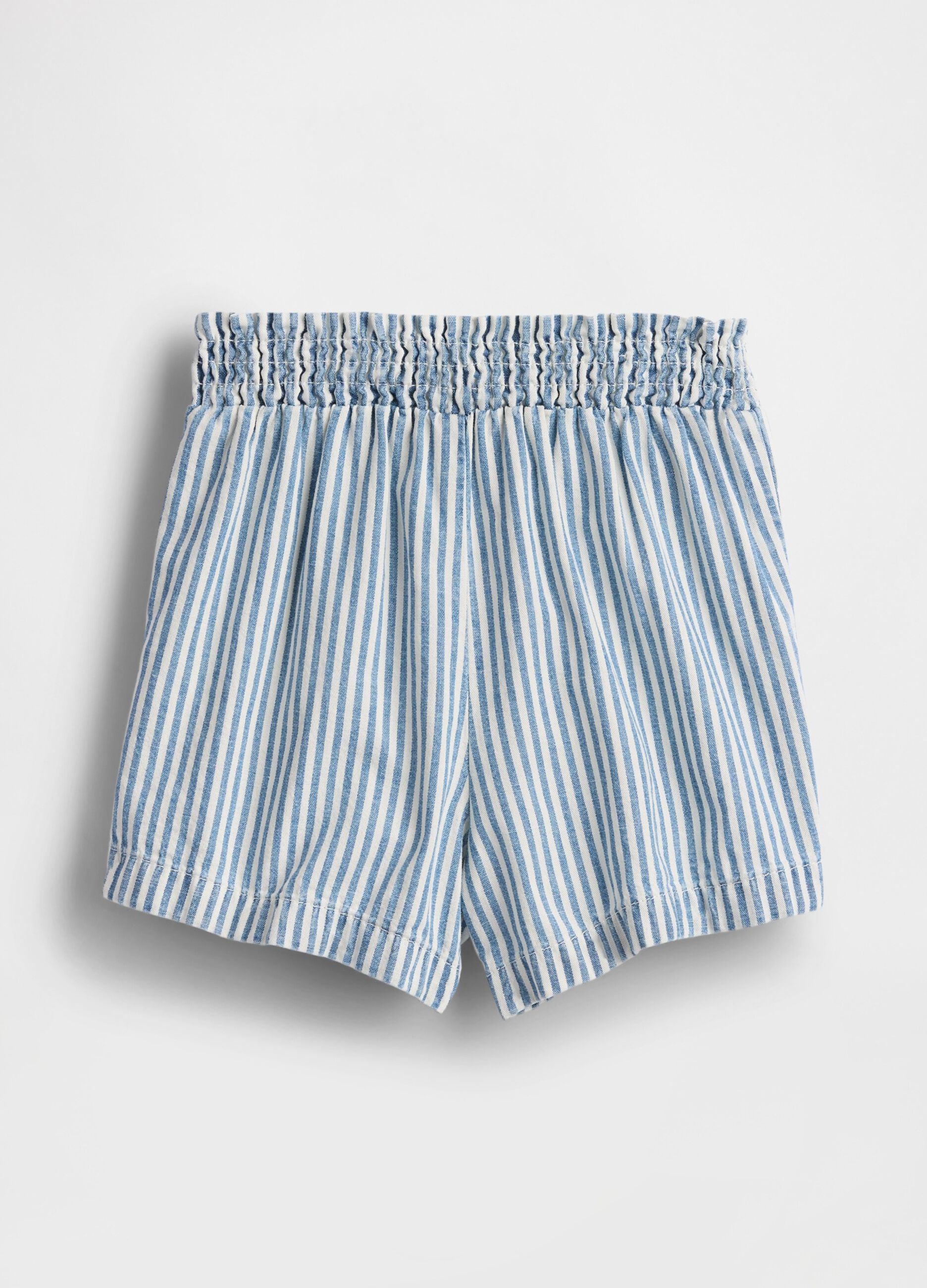 Shorts a righe azzurro per la primavera estate_1