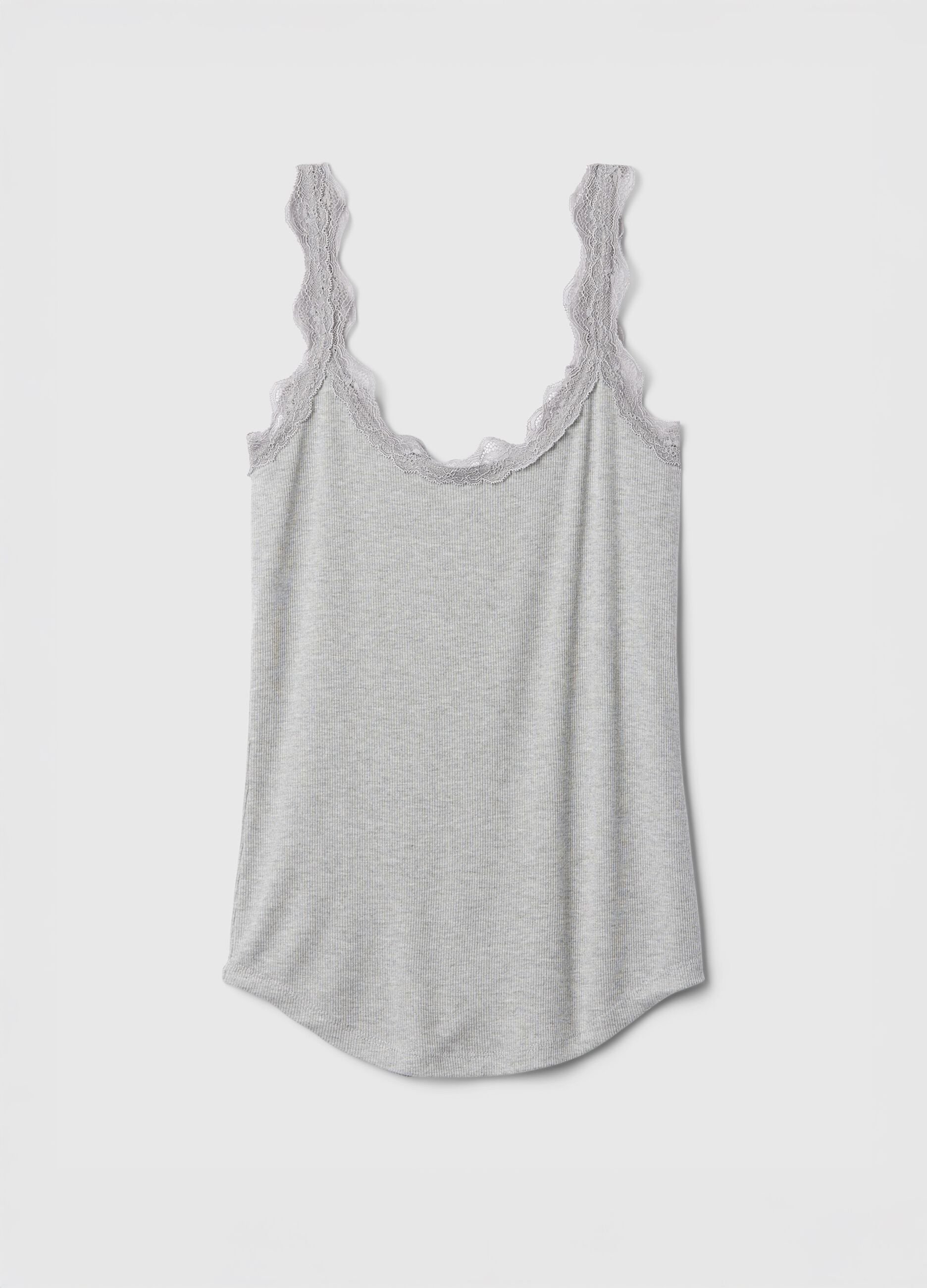 Stretch grey pyjama with lace details