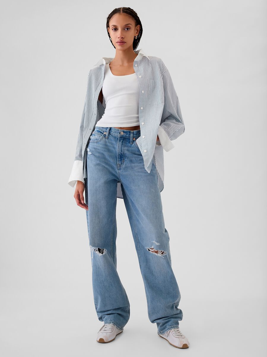 Camicia oversize a righe Donna_1
