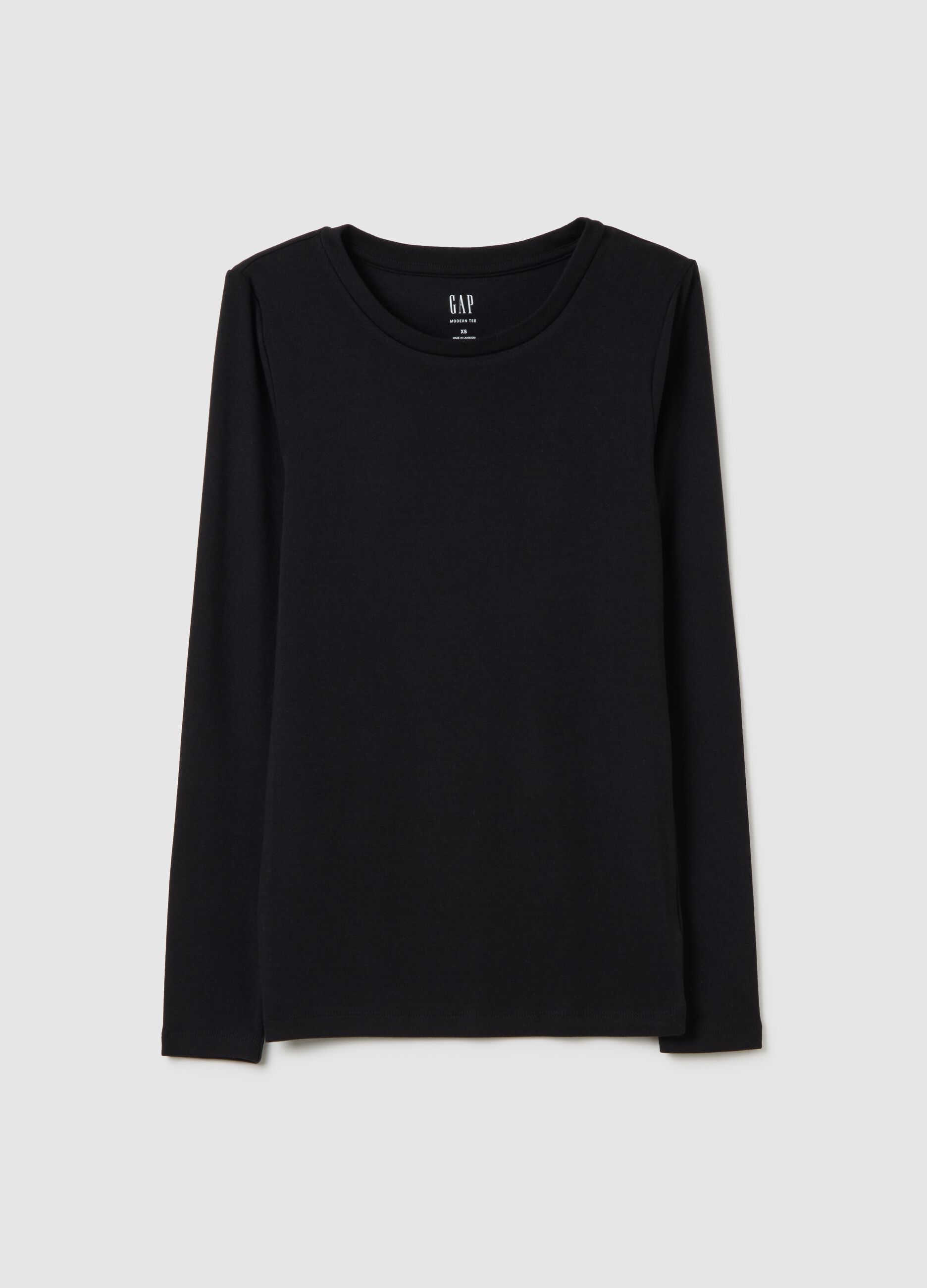 T-shirt a maniche lunghe in cotone e modal_2