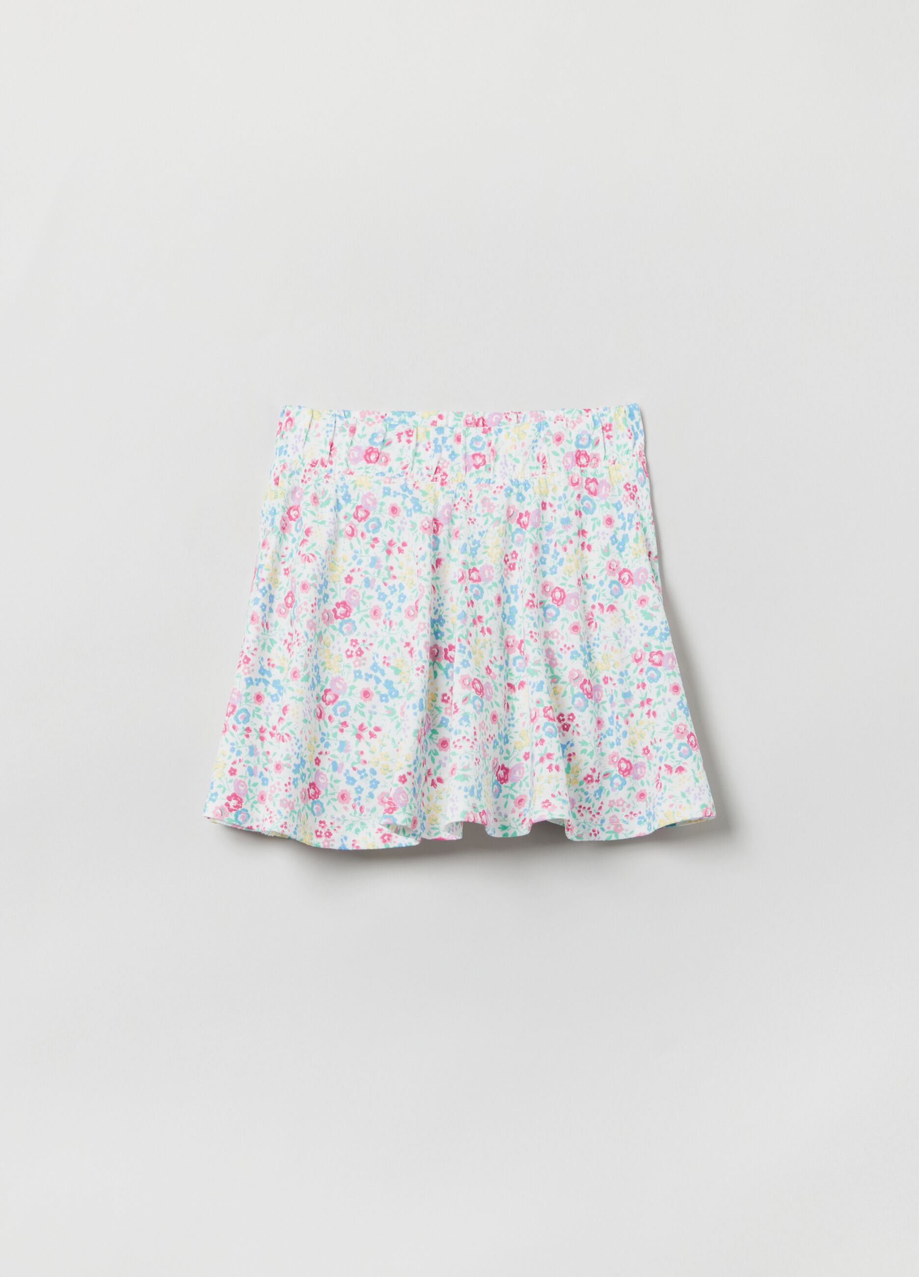 Twill skirt with ditsy print