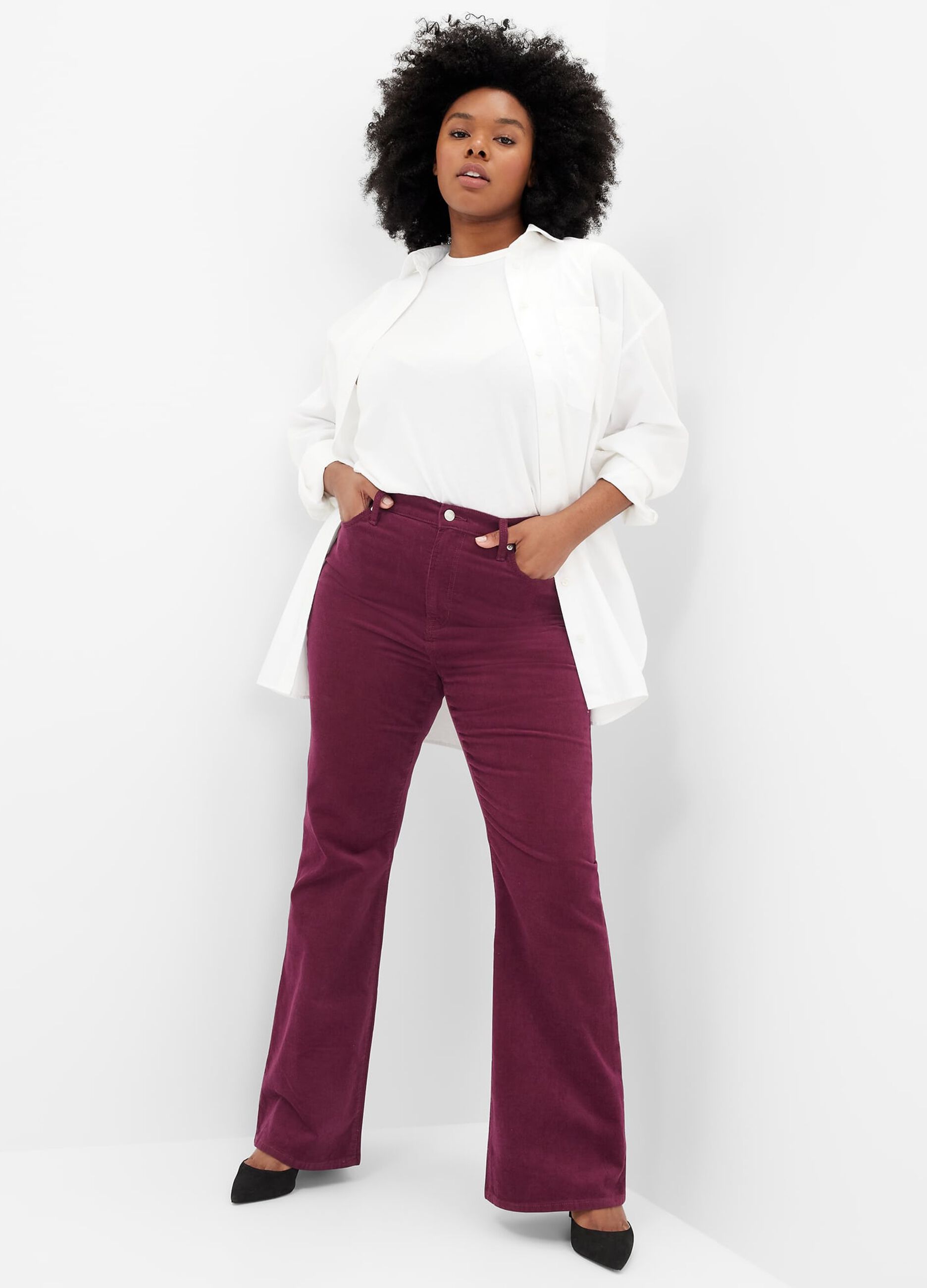 Jeans flare fit in corduroy stretch_2