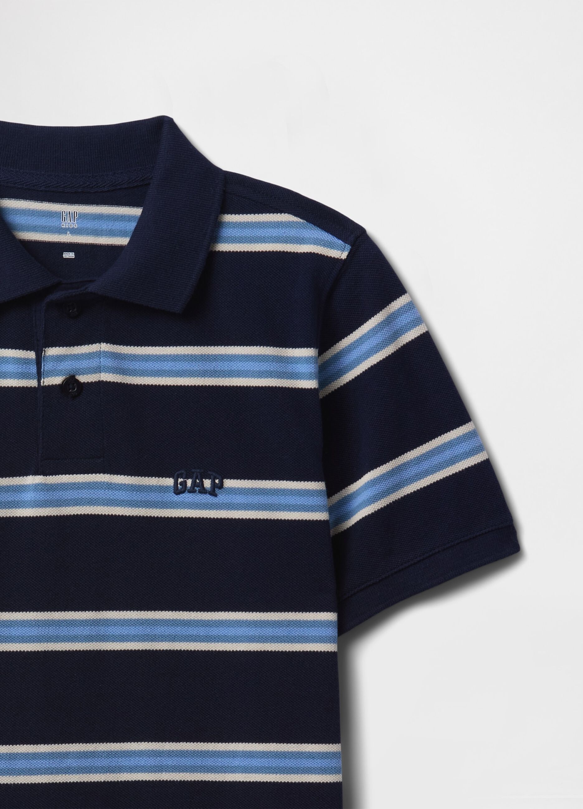 Polo a righe blu e azzurro GAP Kids per ragazzo_1