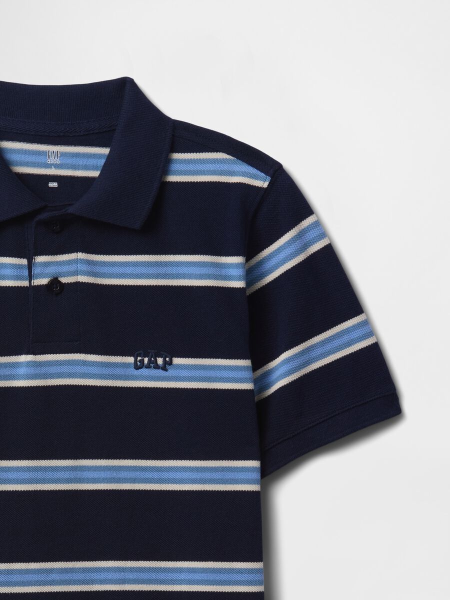 Polo a righe blu e azzurro GAP Kids per ragazzo Bambino_1