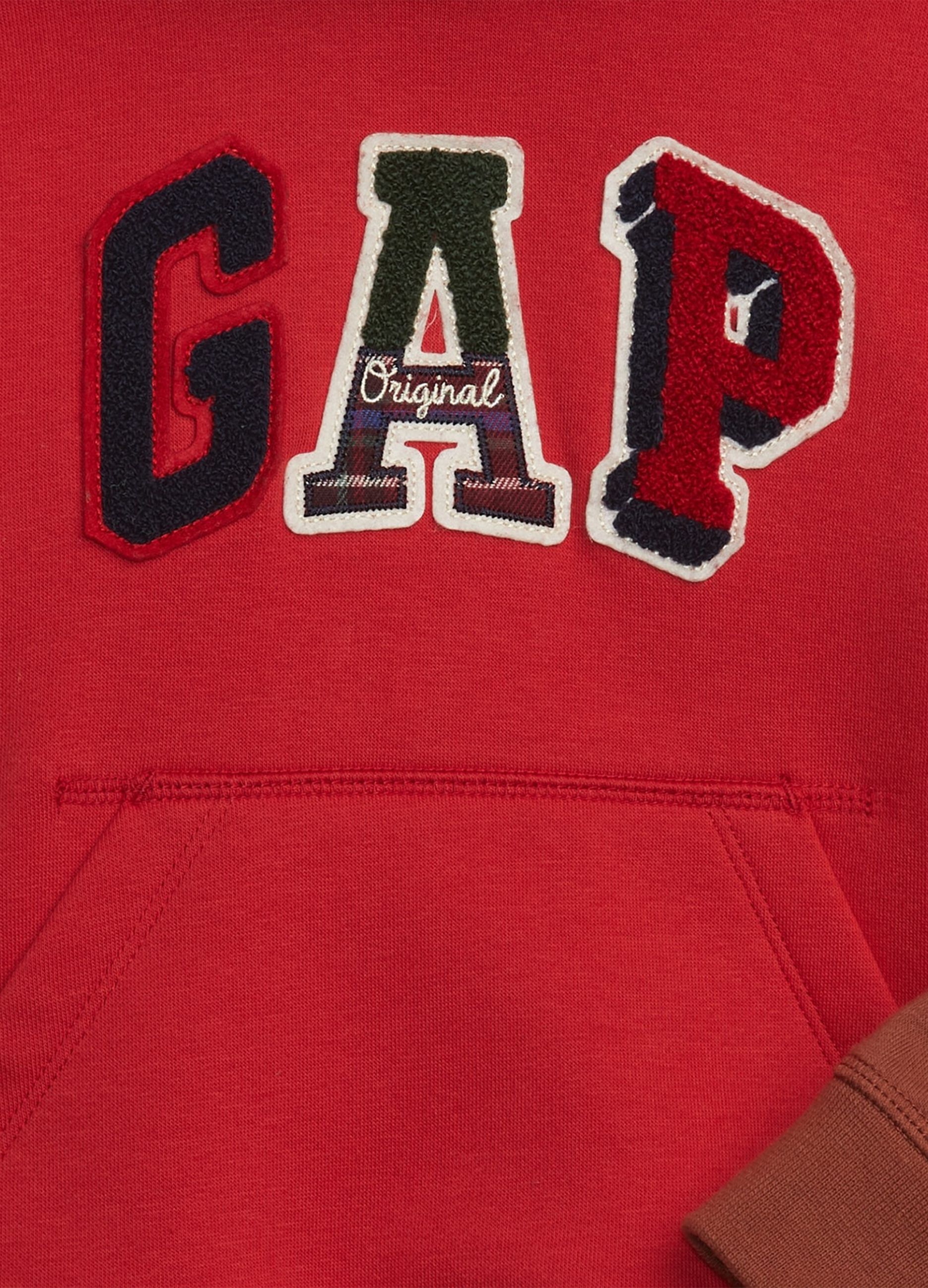 Hoodie with bouclé logo patch_2