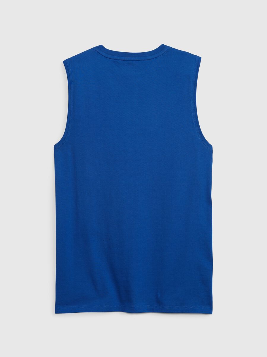 Cotton tank top with lettering print Boy_2